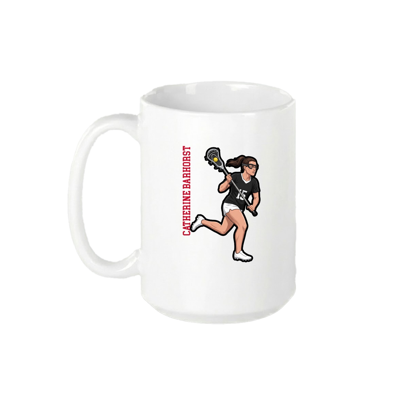 15oz Coffee Mug — Name Vertical in White