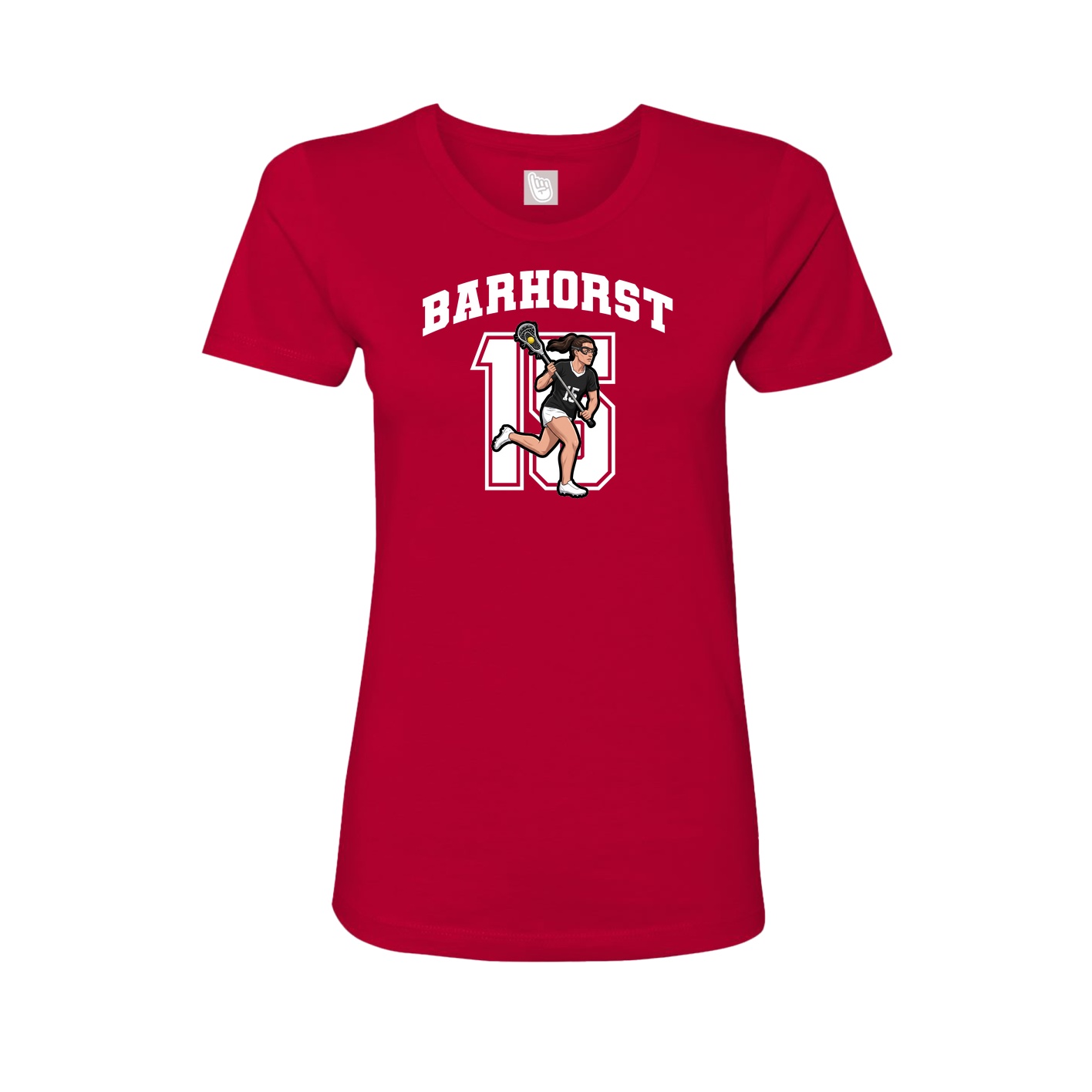 Fitted Women's Tee — Number in Red