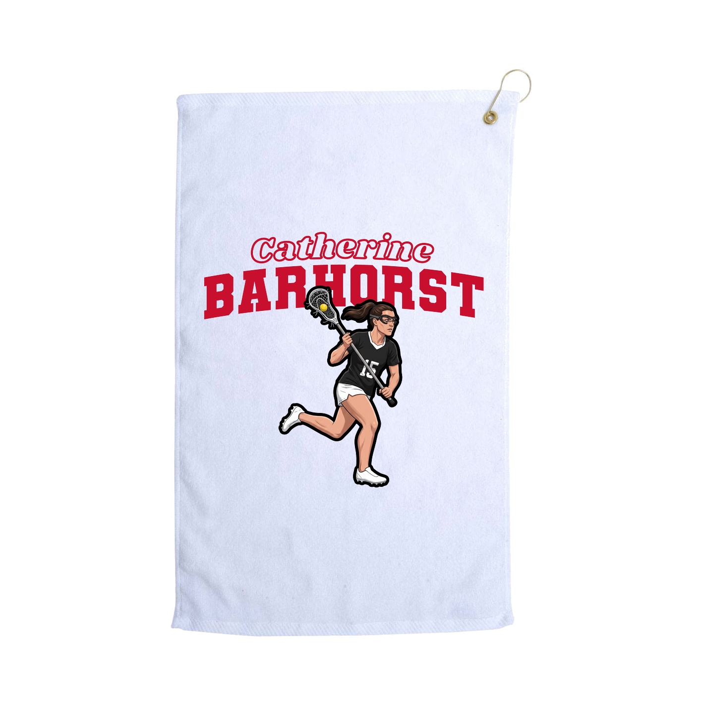 Golf Towel — Name Arch in White