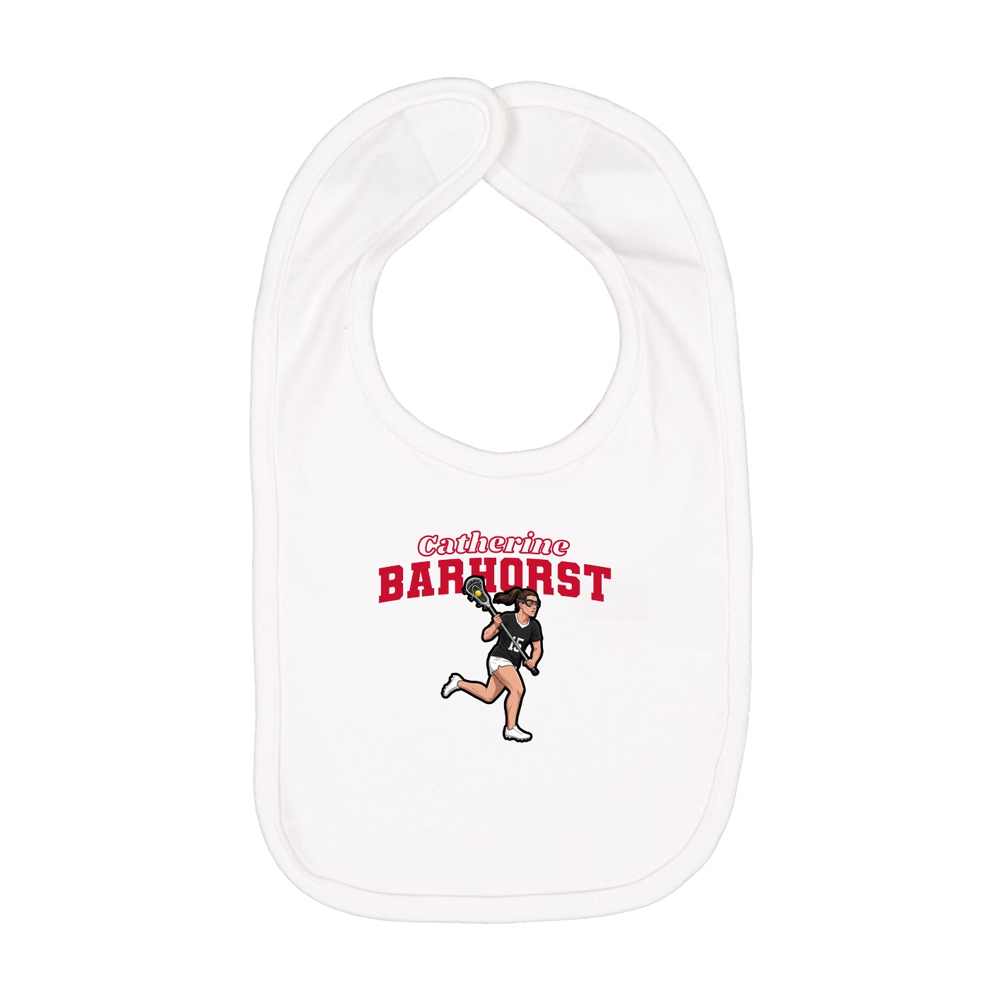 Infant Bib — Name Arch in White