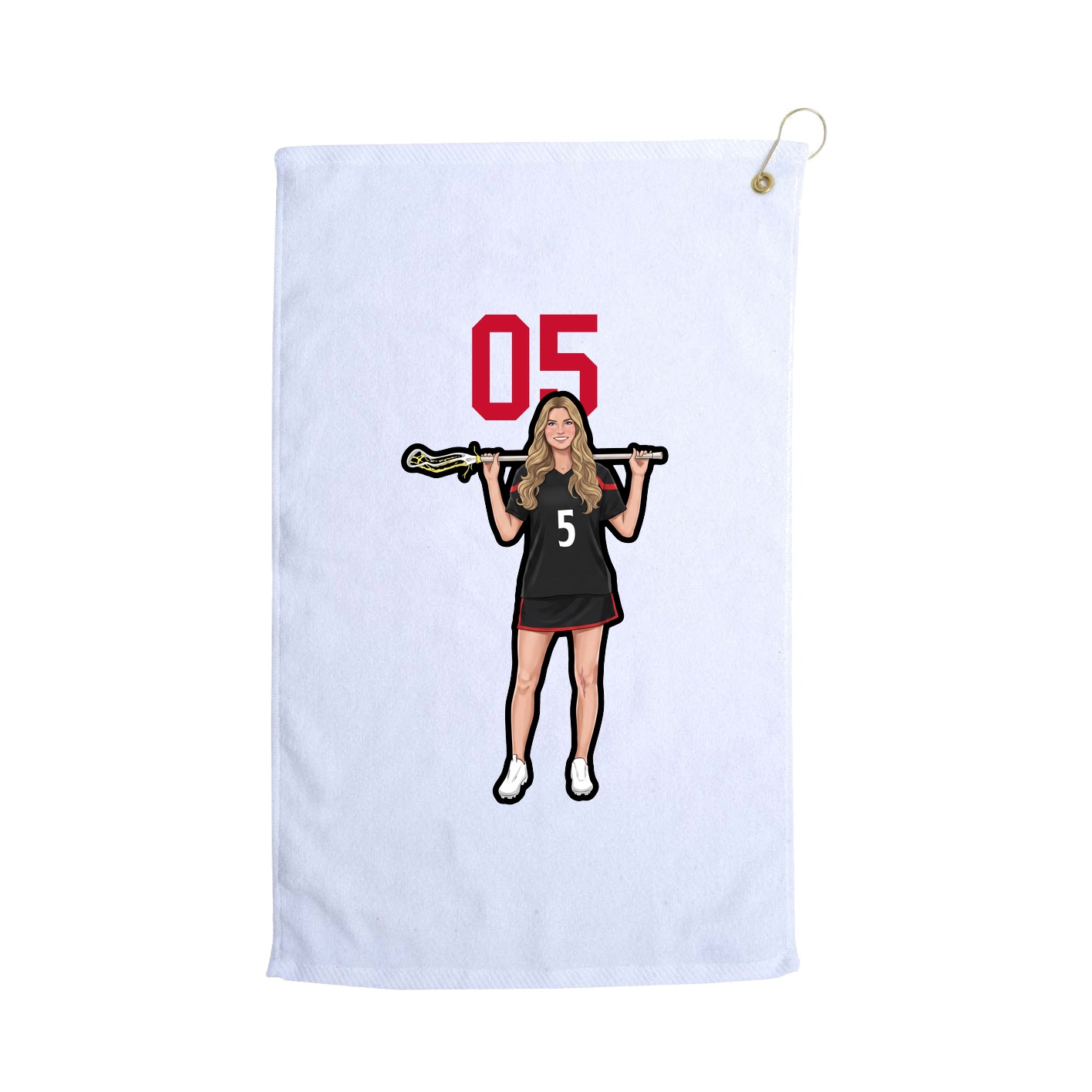 Golf Towel — Number Top in White