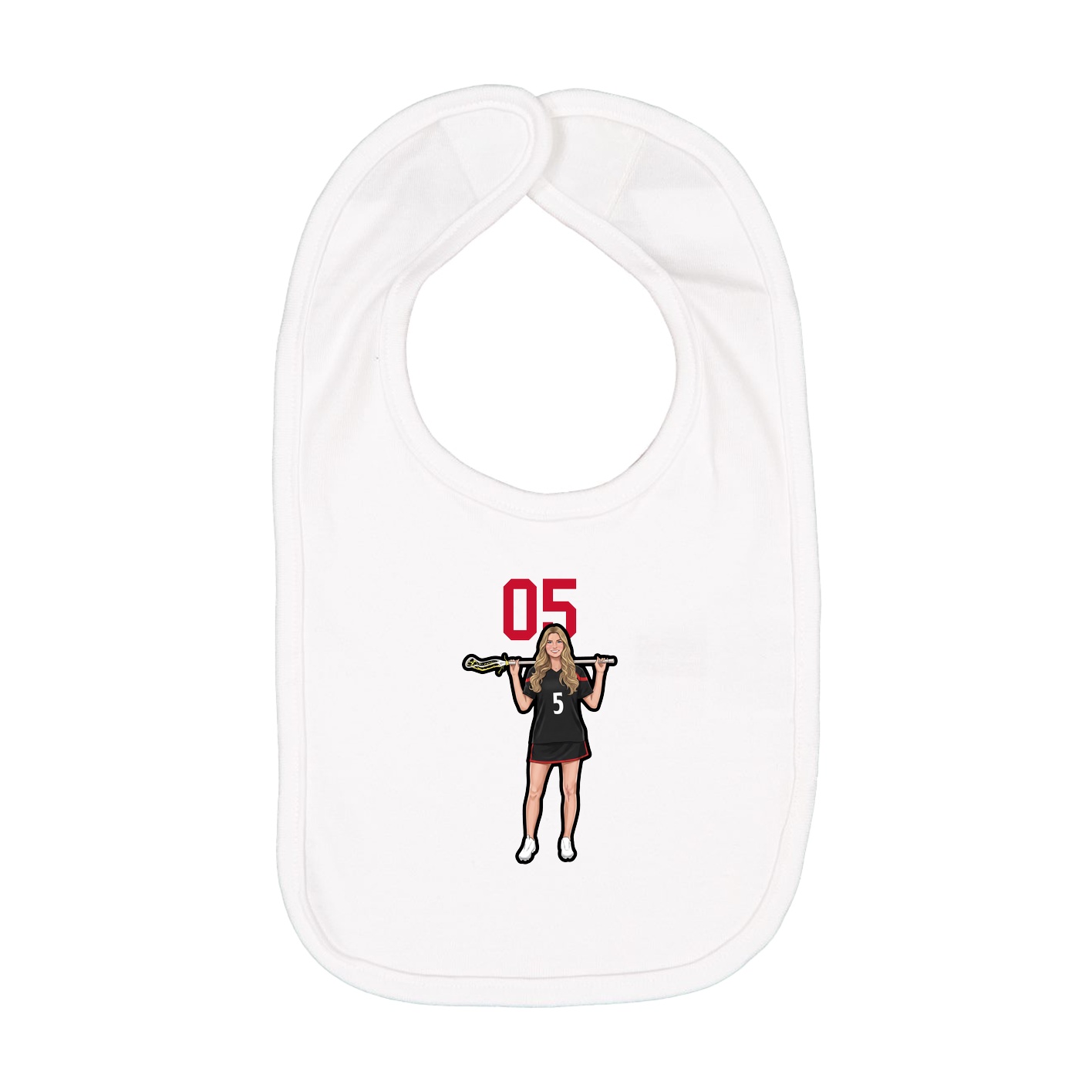 Infant Bib — Number Top in White