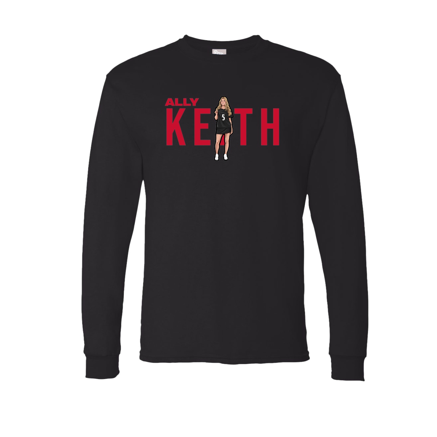 Long Sleeve Tee — Player Name in Black