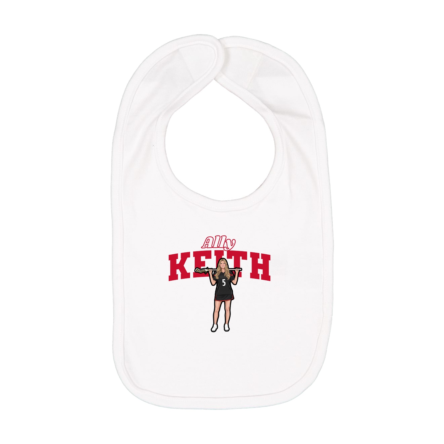 Infant Bib — Name Arch in White