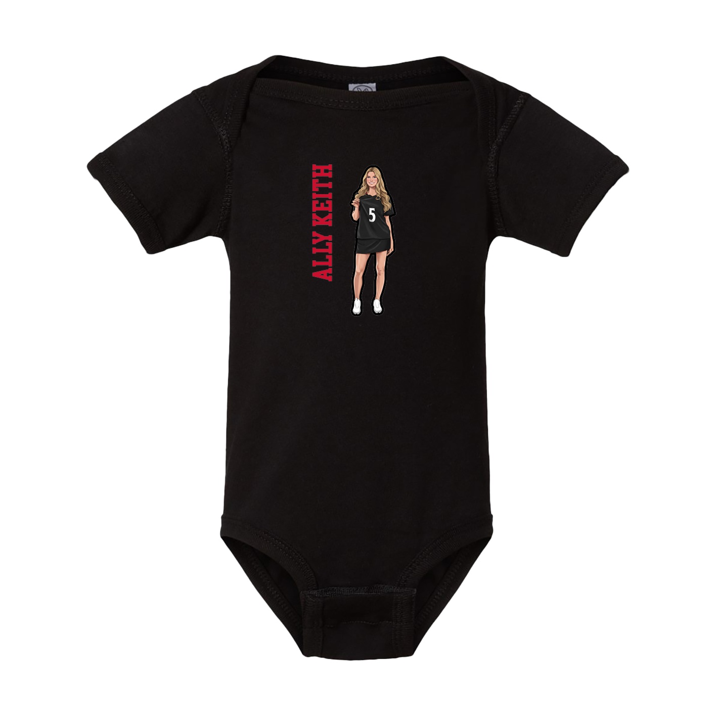 Baby Onesie — Name Vertical in Black