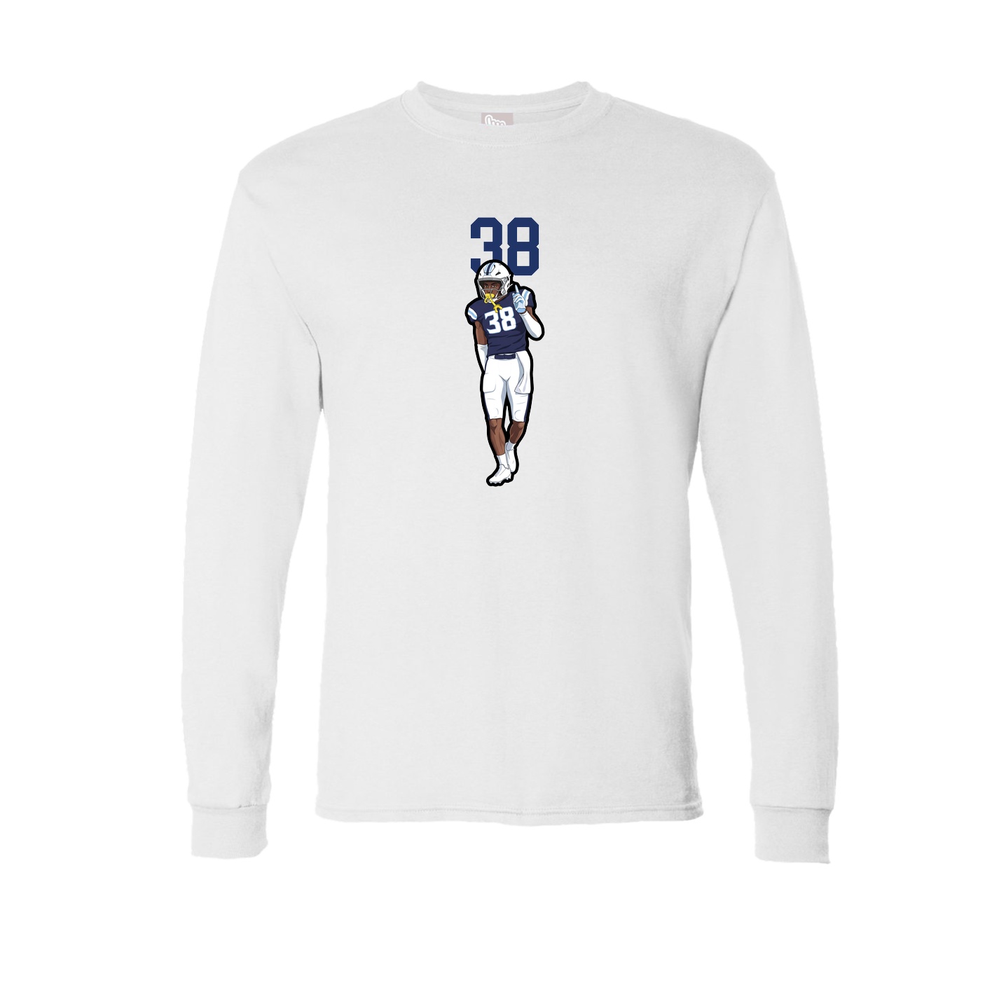 Long Sleeve Tee — Number Top in White
