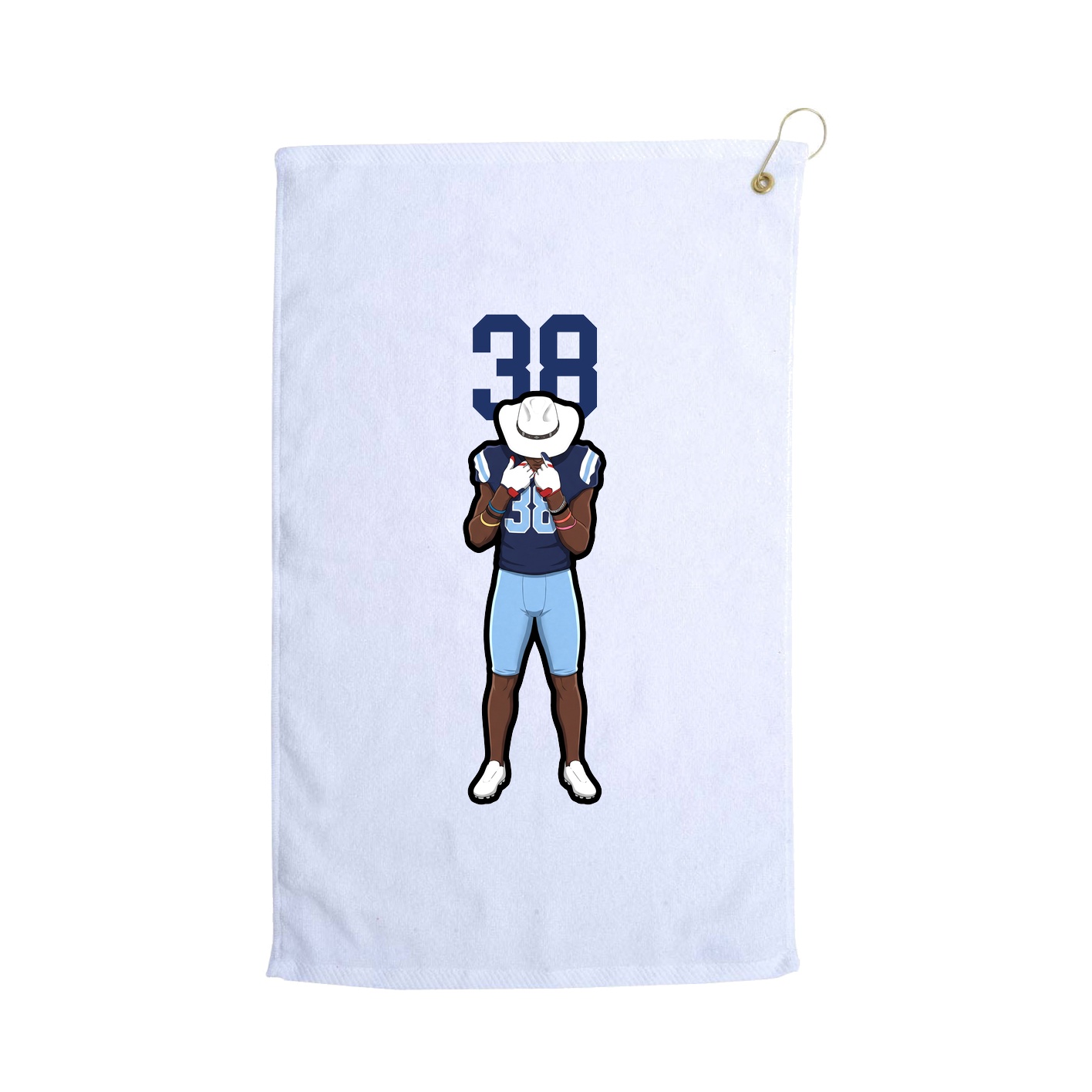 Golf Towel — Number Top in White