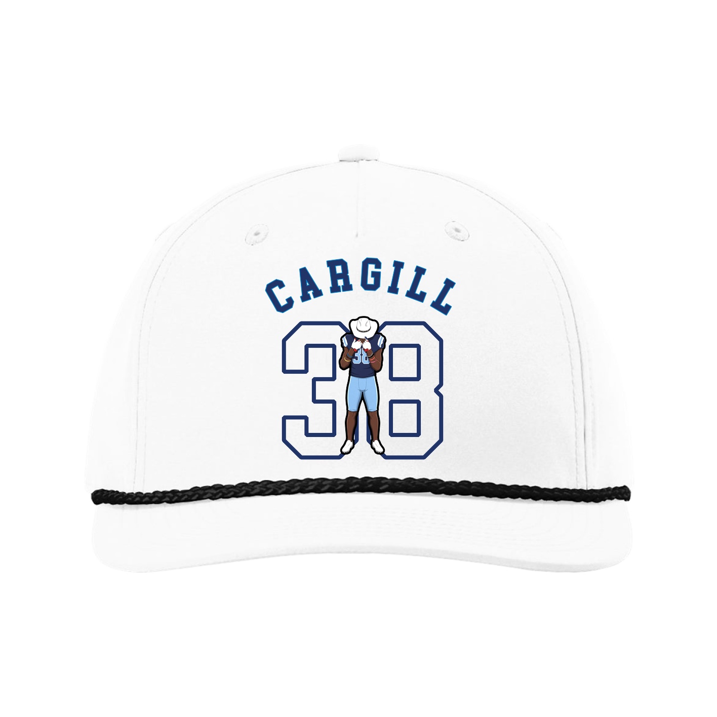 Five-Panel Classic Rope Cap — Shirsey Arch in White