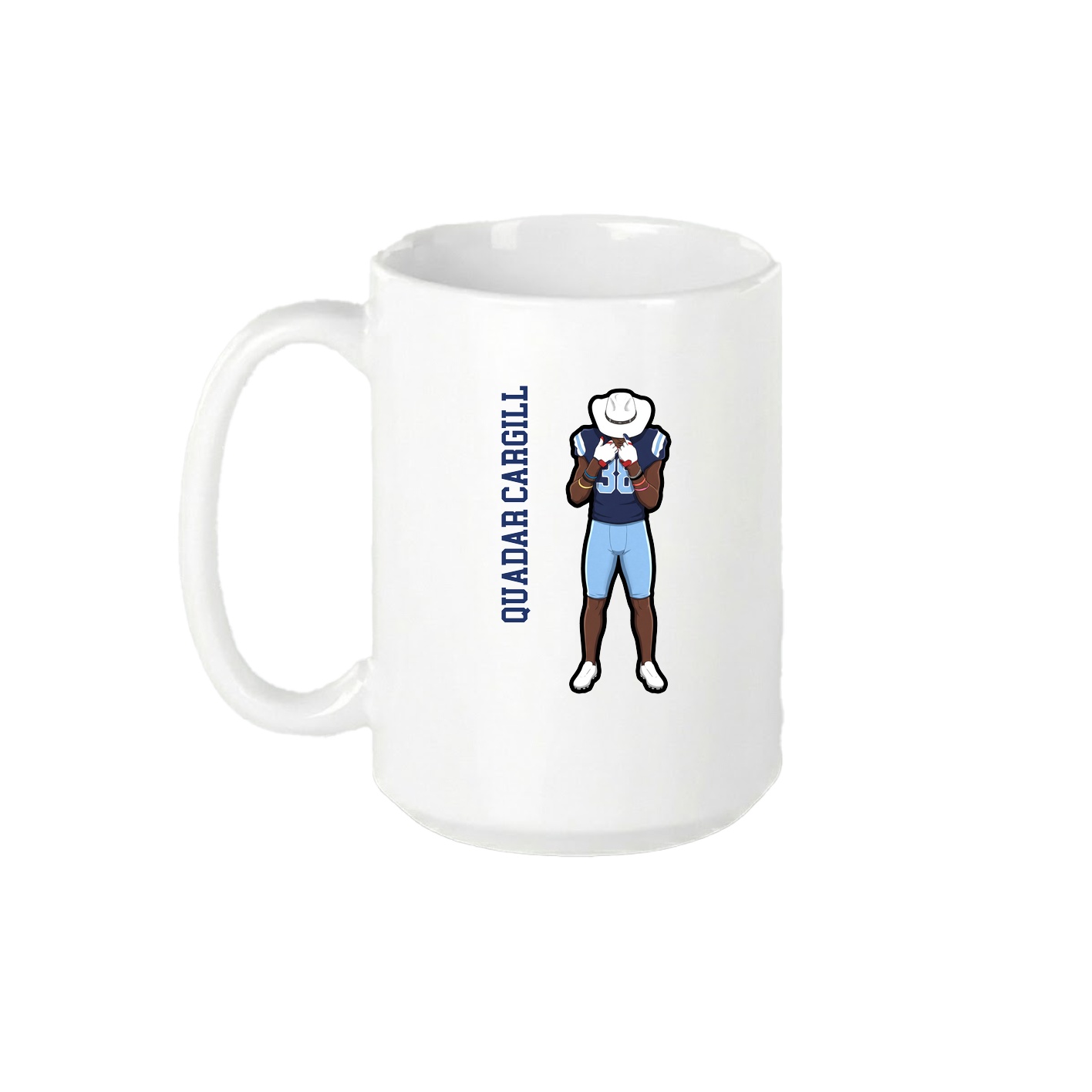 15oz Coffee Mug — Name Vertical in White