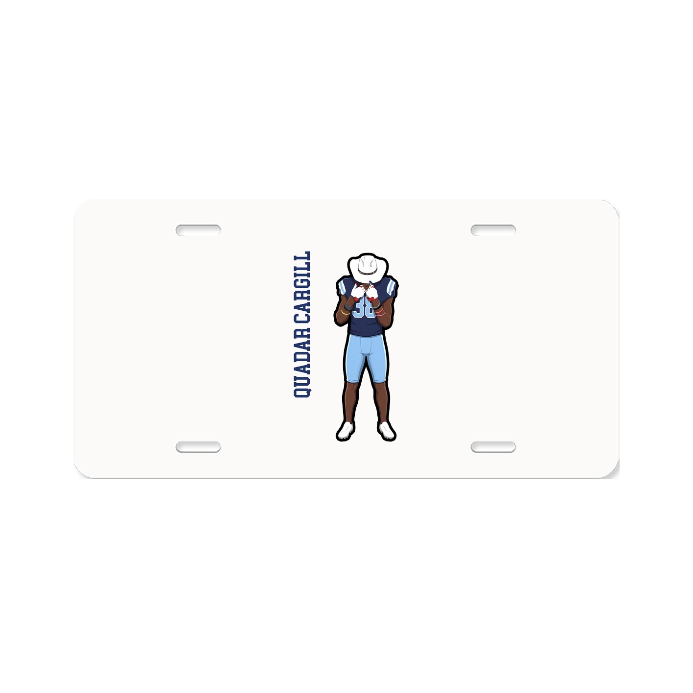 License Plate — Name Vertical in Classic