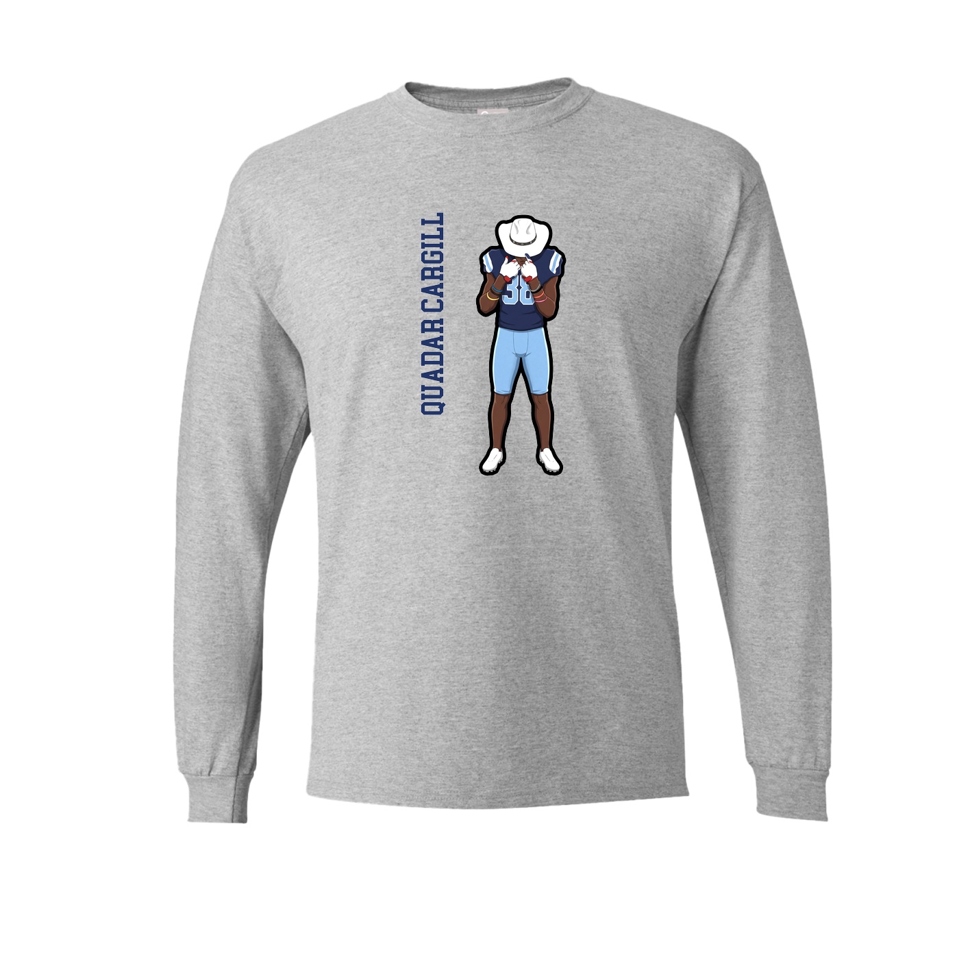 Long Sleeve Tee — Name Vertical in Grey