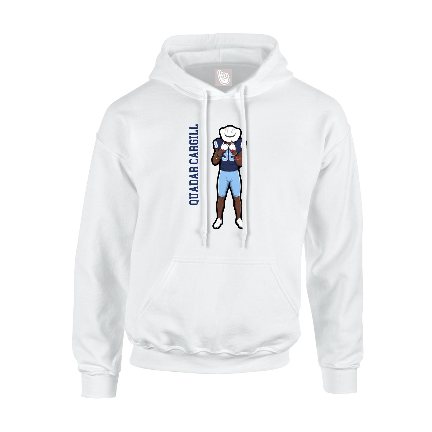 Hoodie — Name Vertical in White
