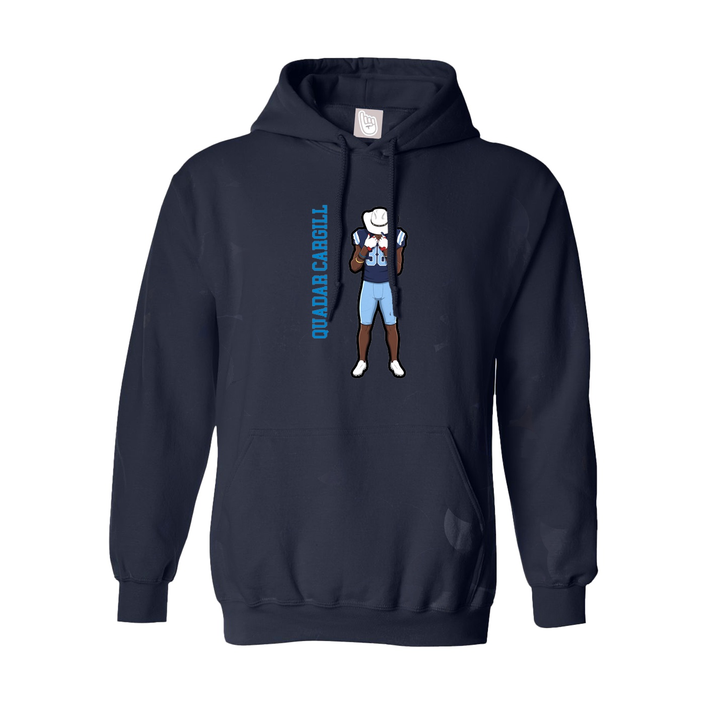 Youth Hoodie — Name Vertical in Navy