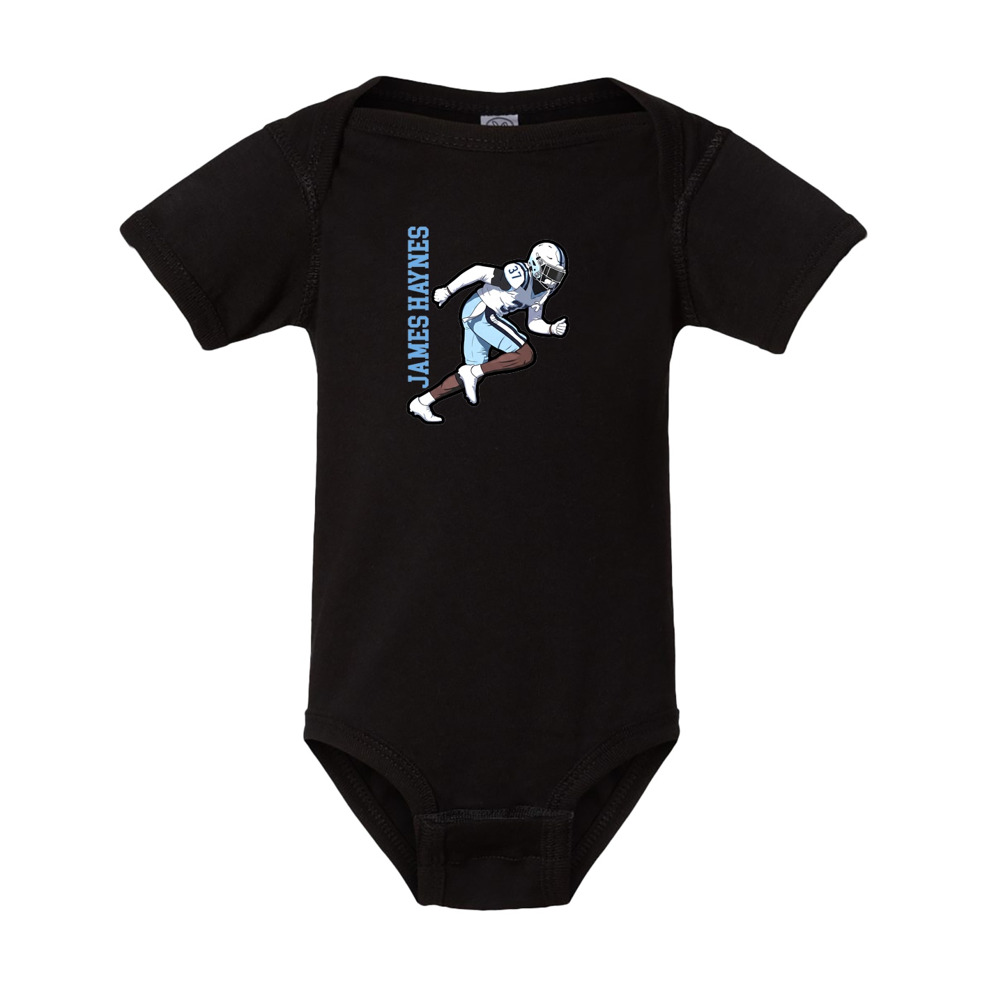 Baby Onesie — Name Vertical in Black
