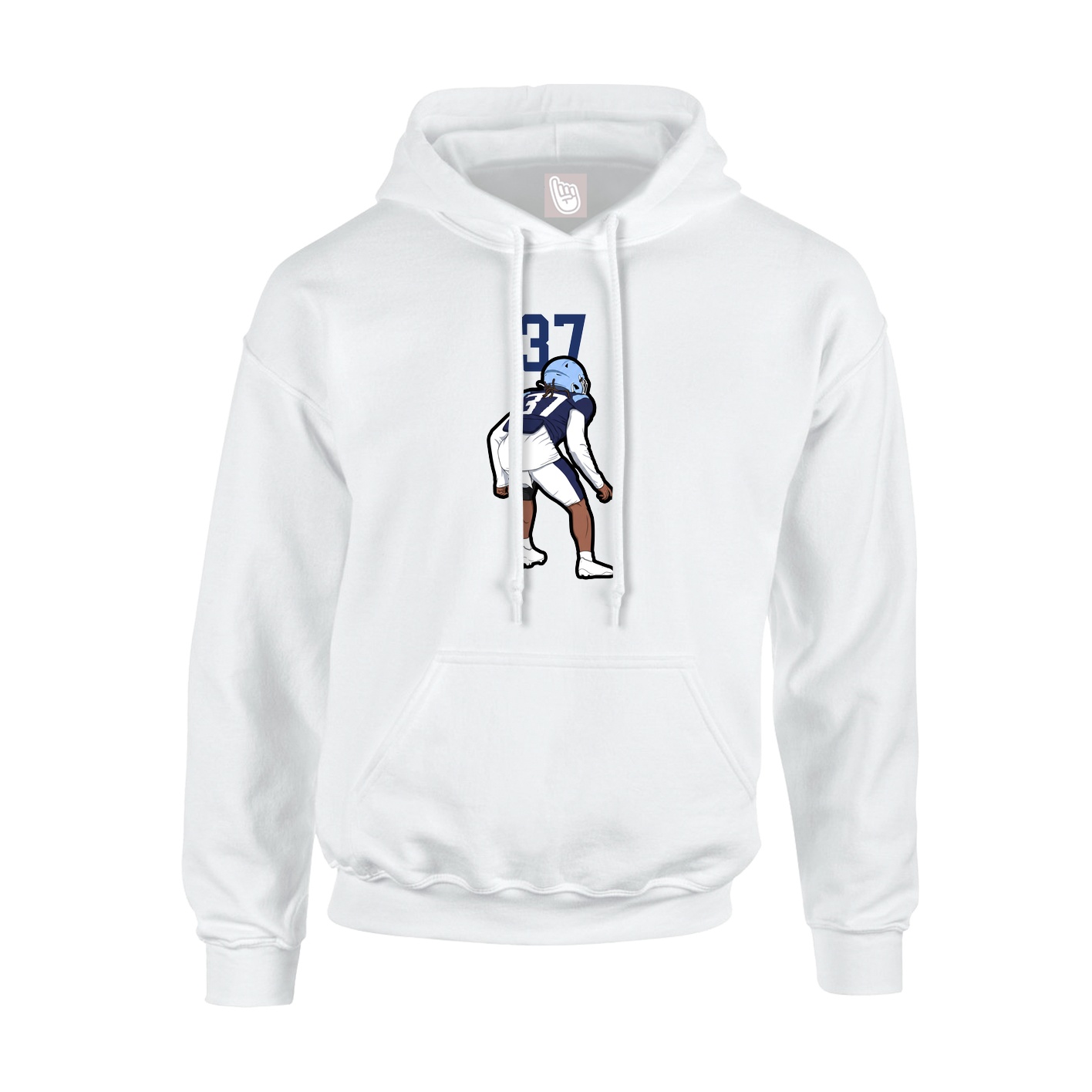 Youth Hoodie — Number Top in White