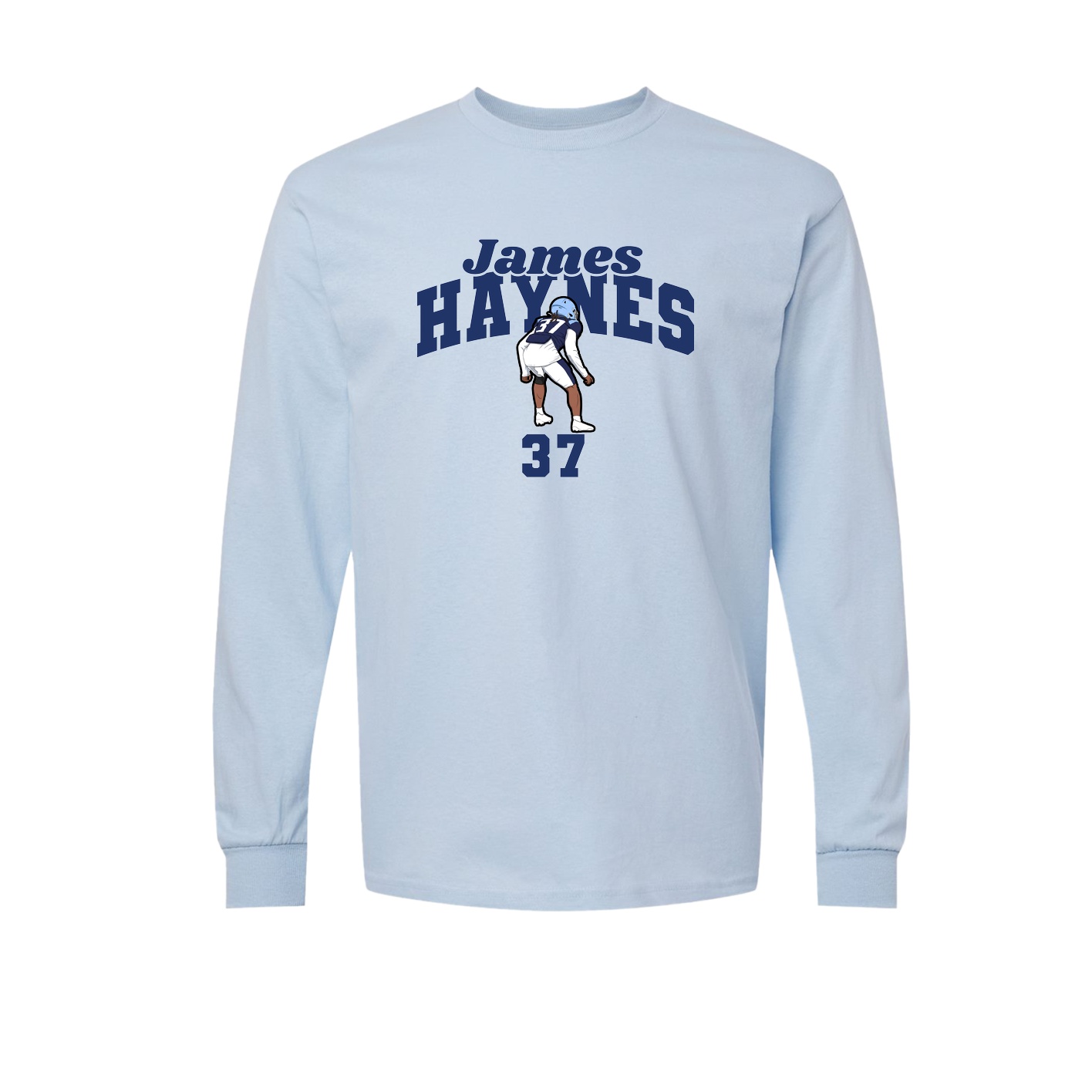 Long Sleeve Tee — Signature Arch in Light Blue