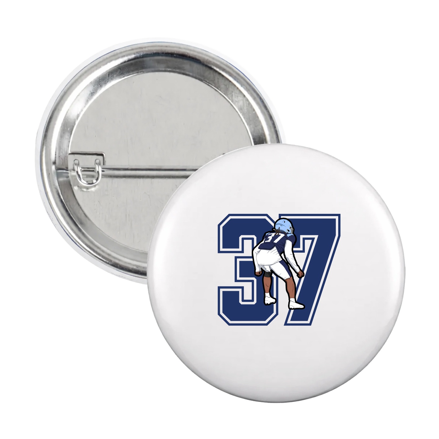 Game Day Button — Number in White