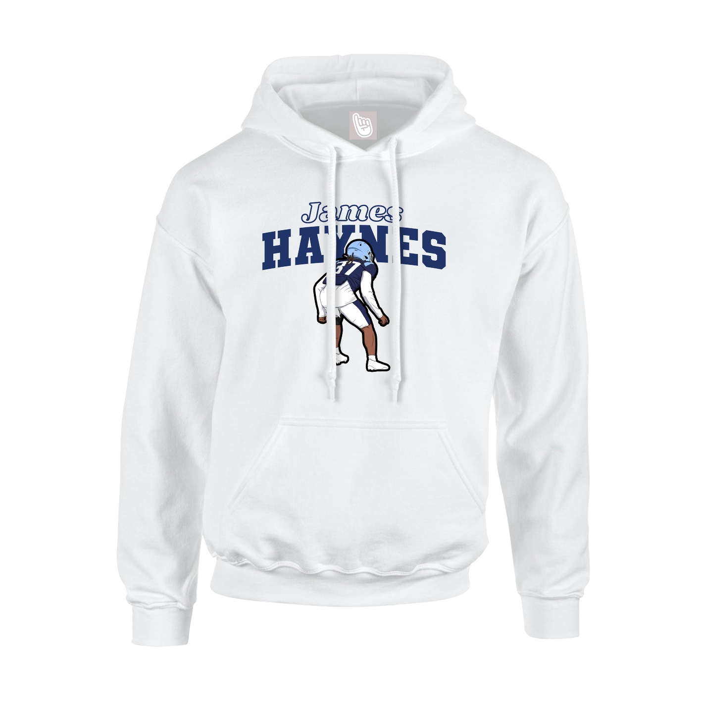 Youth Hoodie — Name Arch in White