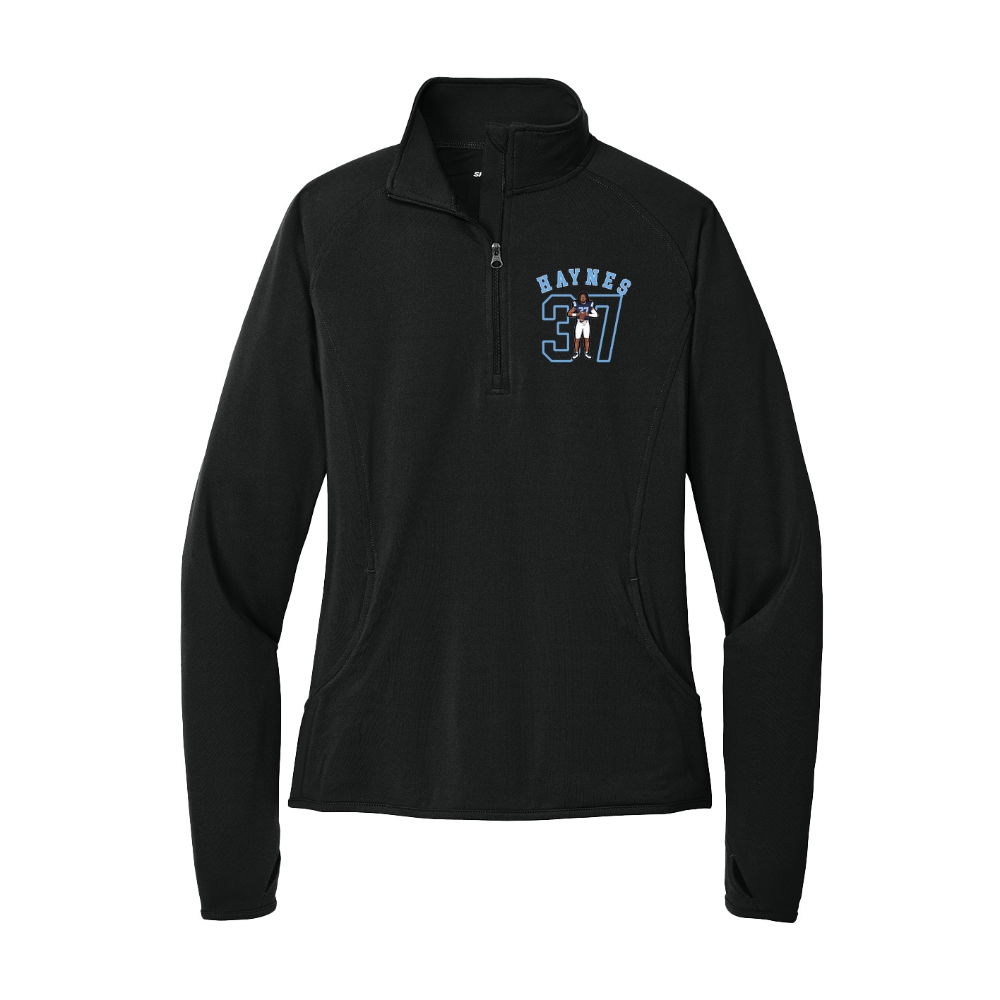 Women's Q-Zip Pullover — Shirsey Arch in Black