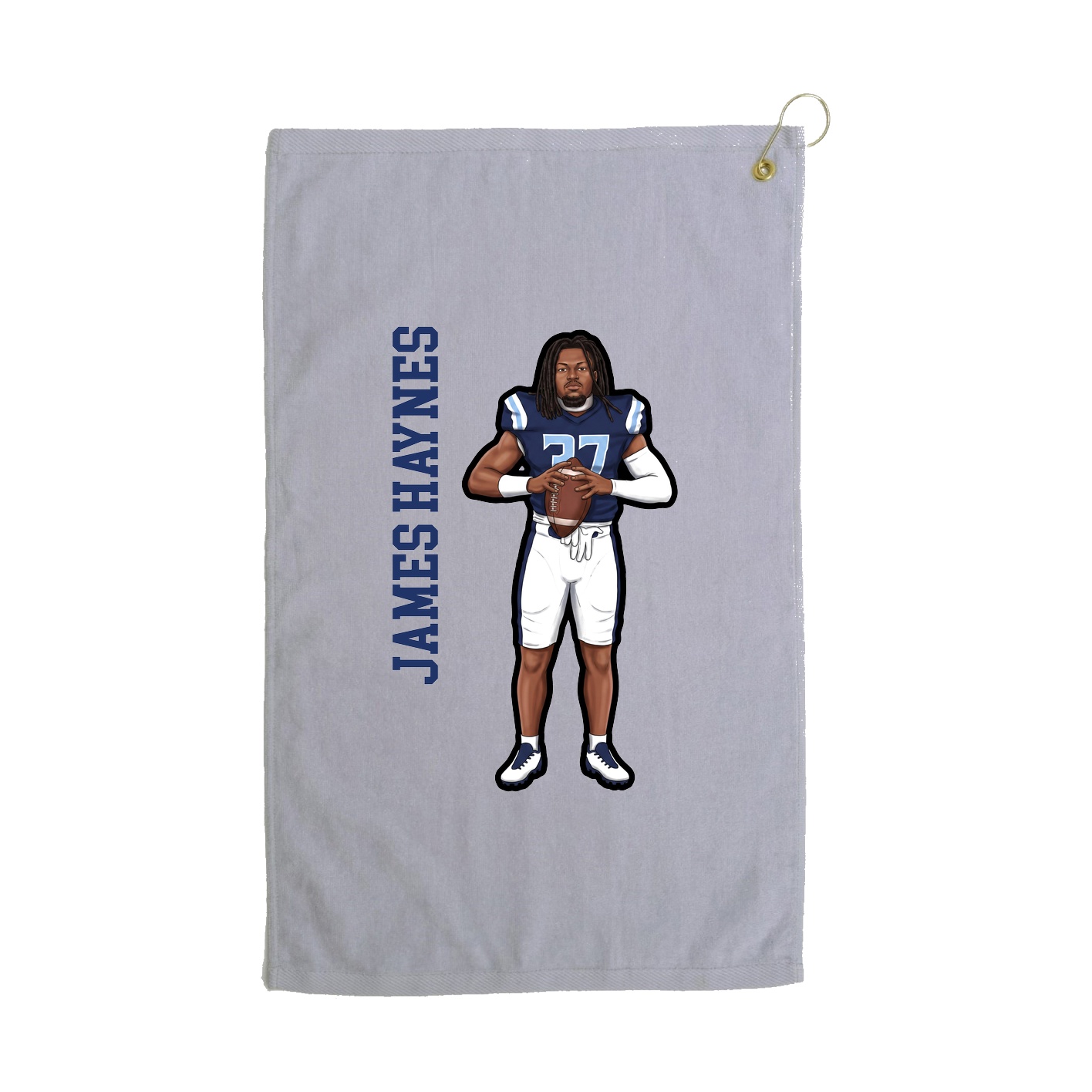 Golf Towel — Name Vertical in Grey