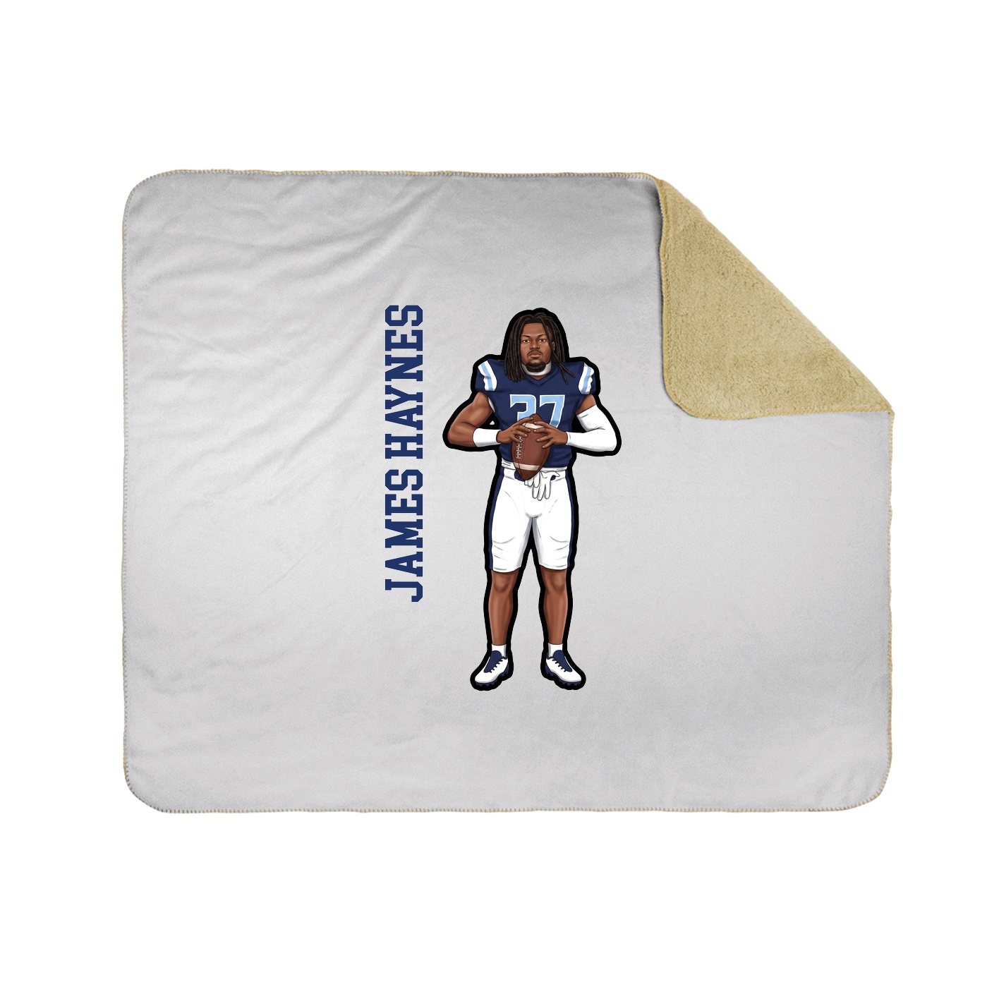 Throw Blanket — Name Vertical in White