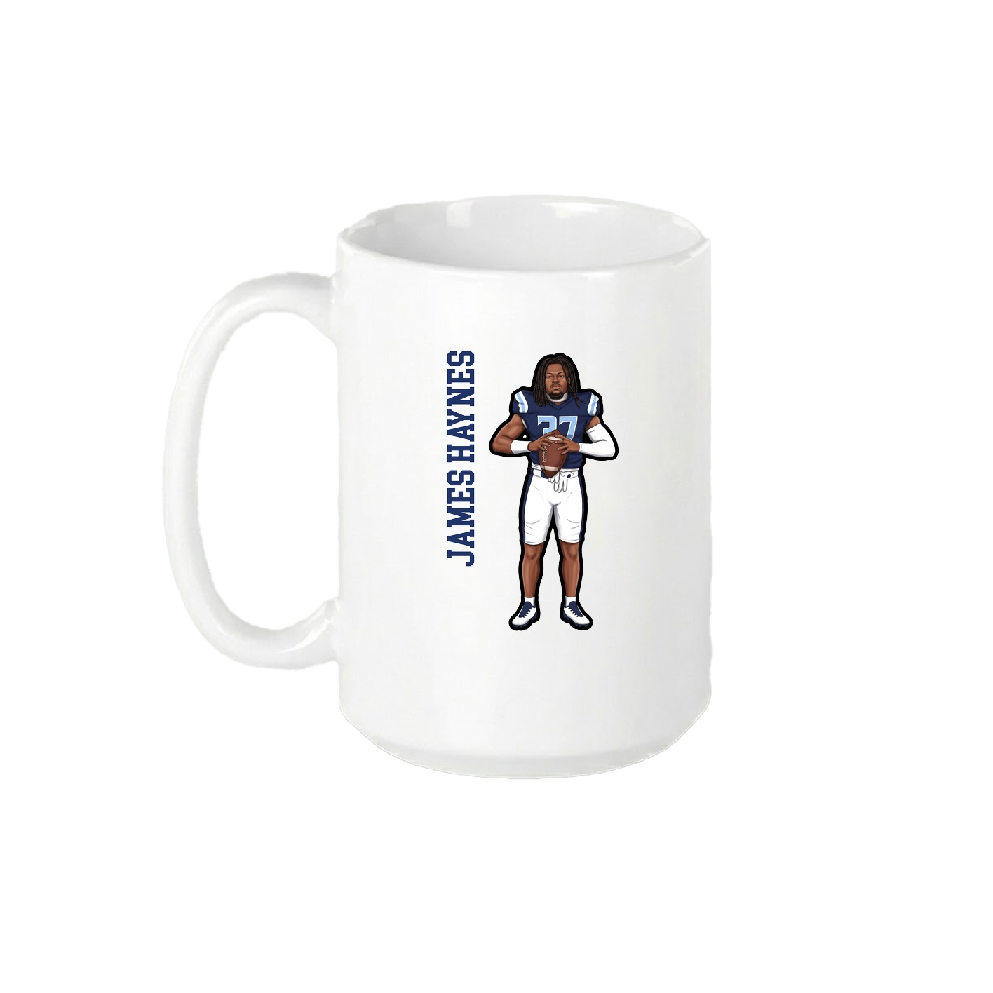 15oz Coffee Mug — Name Vertical in White