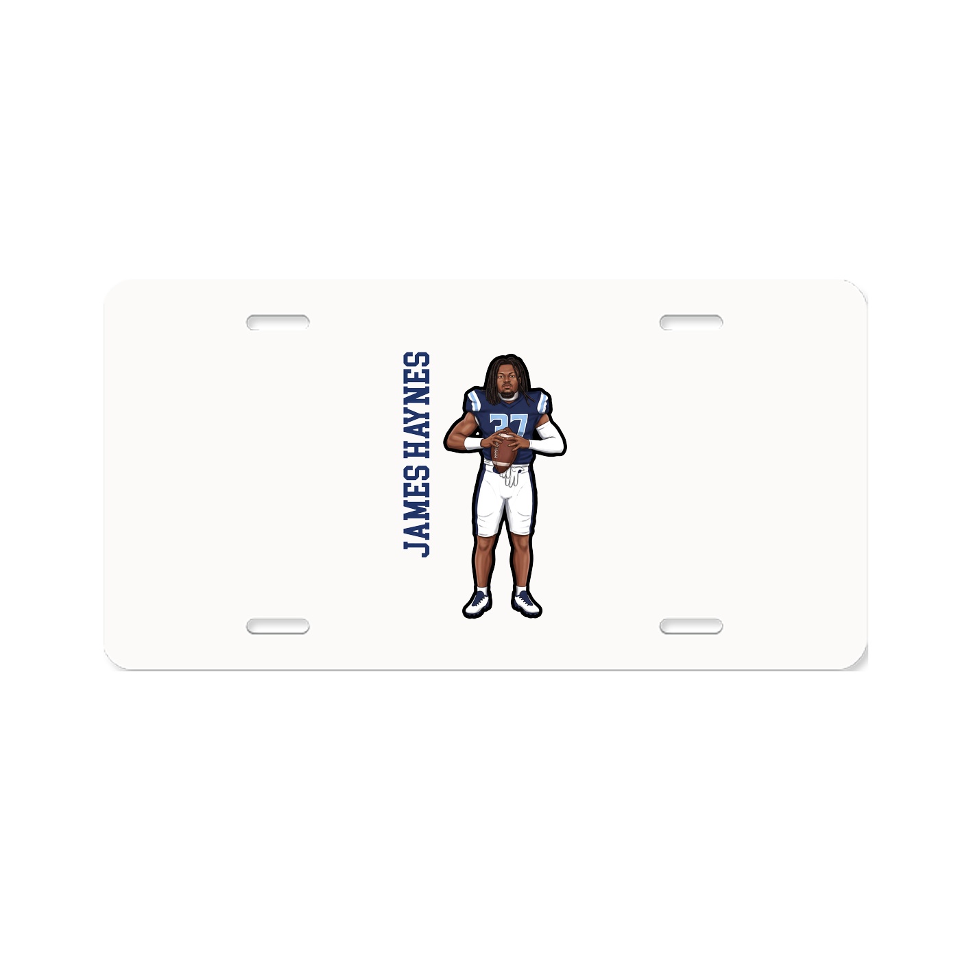 License Plate — Name Vertical in Classic
