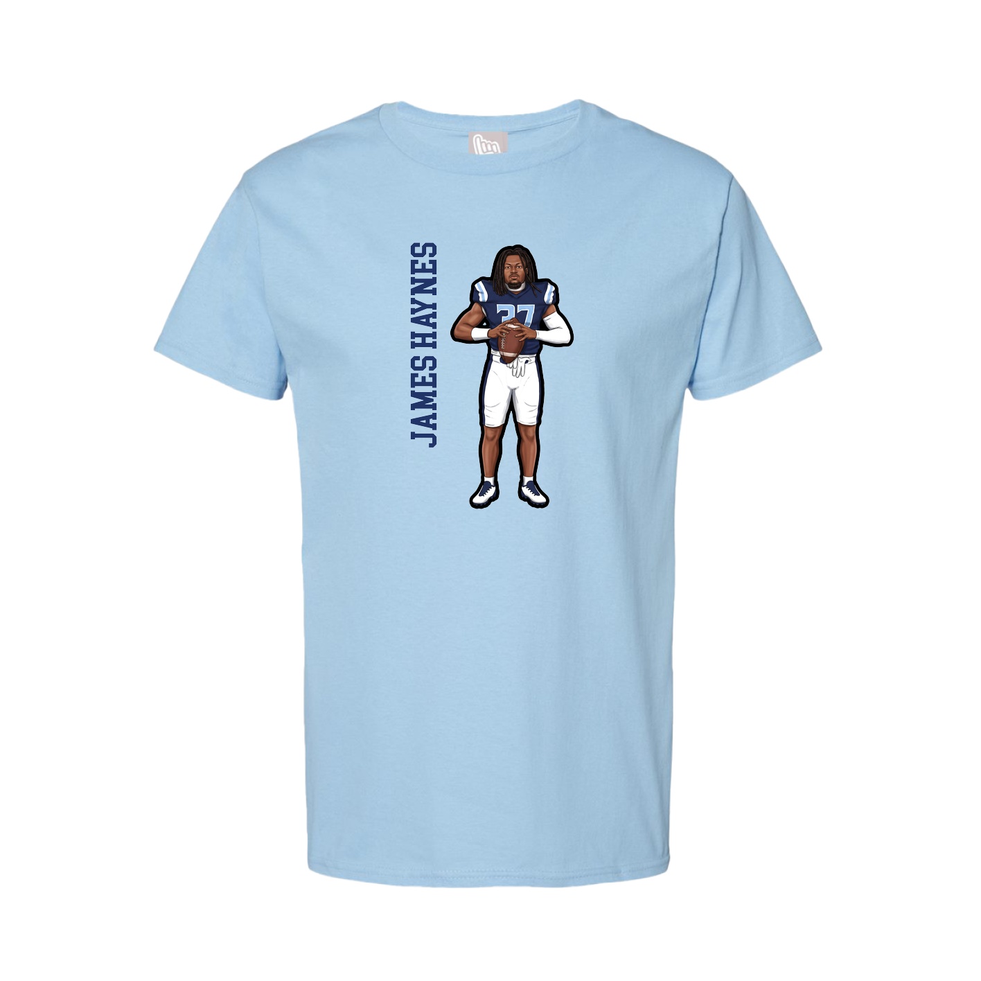 Tee — Name Vertical in Light Blue