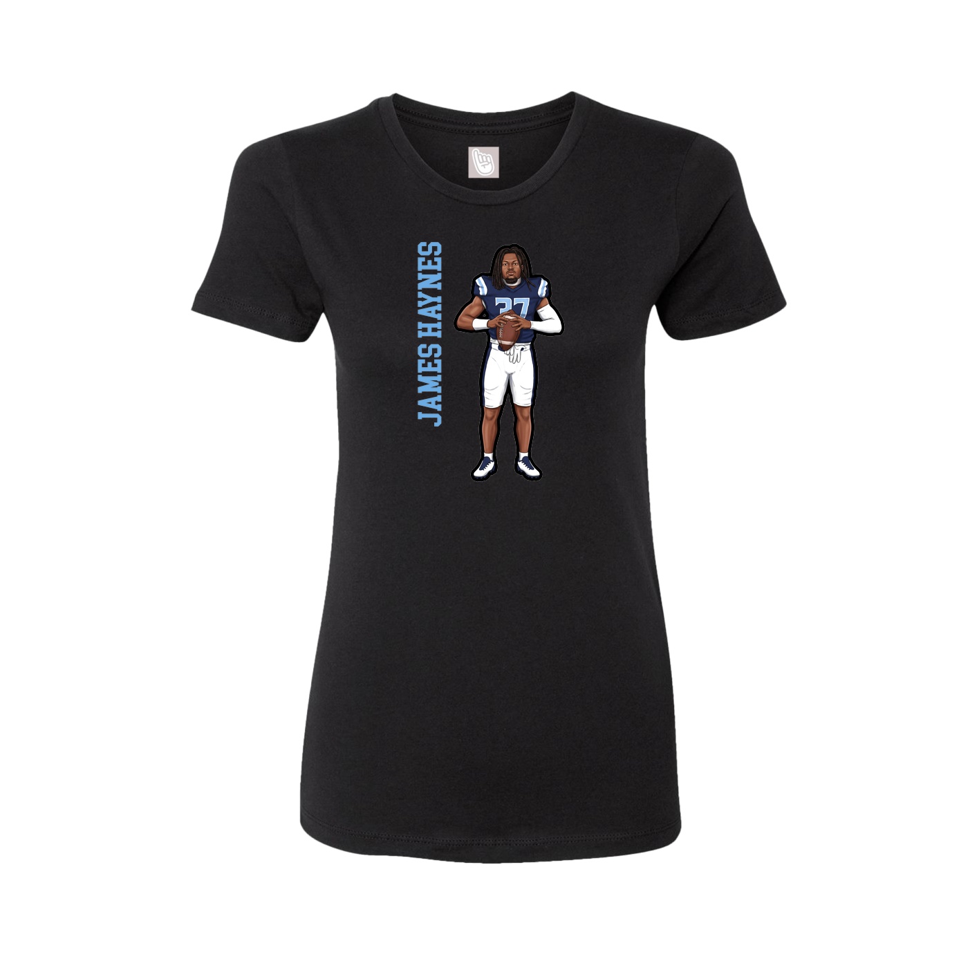 Fitted Women's Tee — Name Vertical in Black