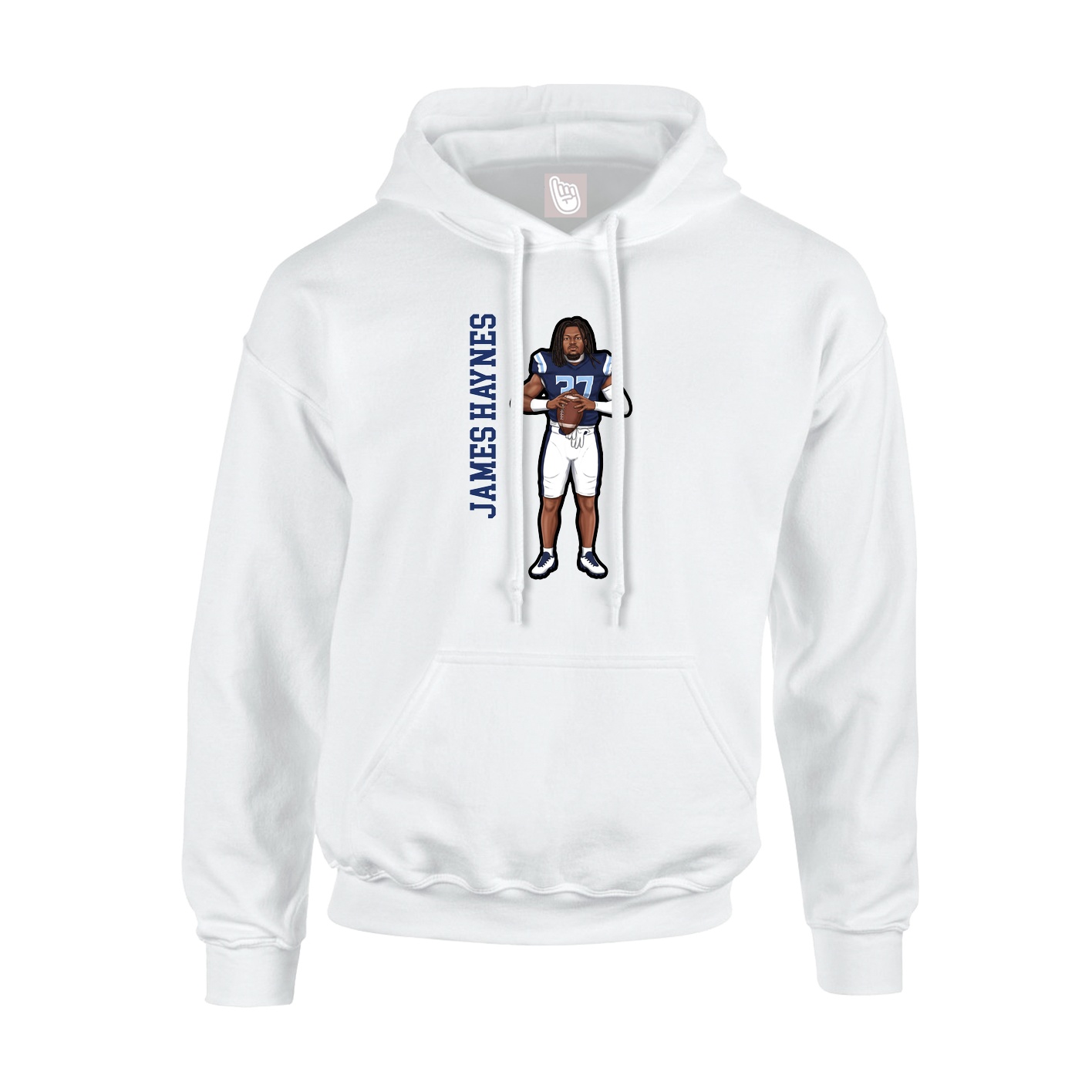 Youth Hoodie — Name Vertical in White