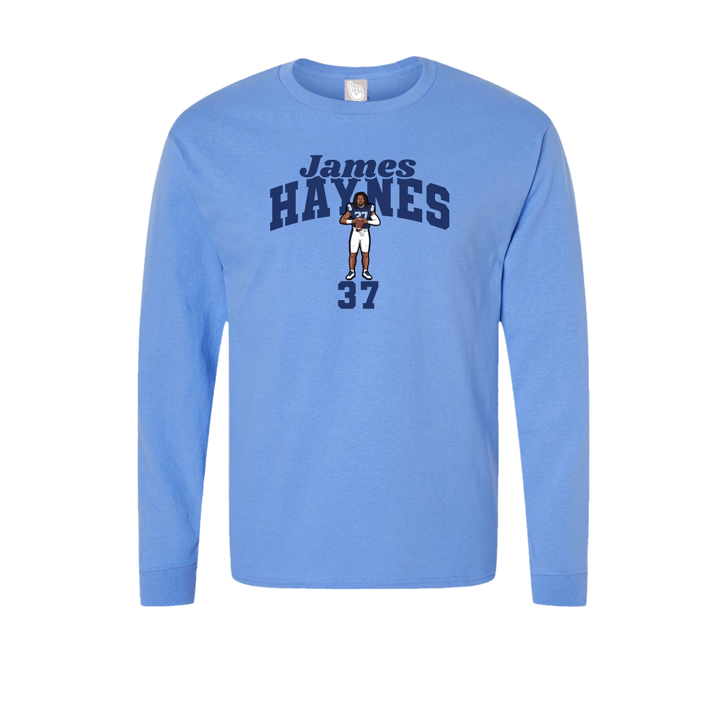 Long Sleeve Tee — Signature Arch in Powder Blue