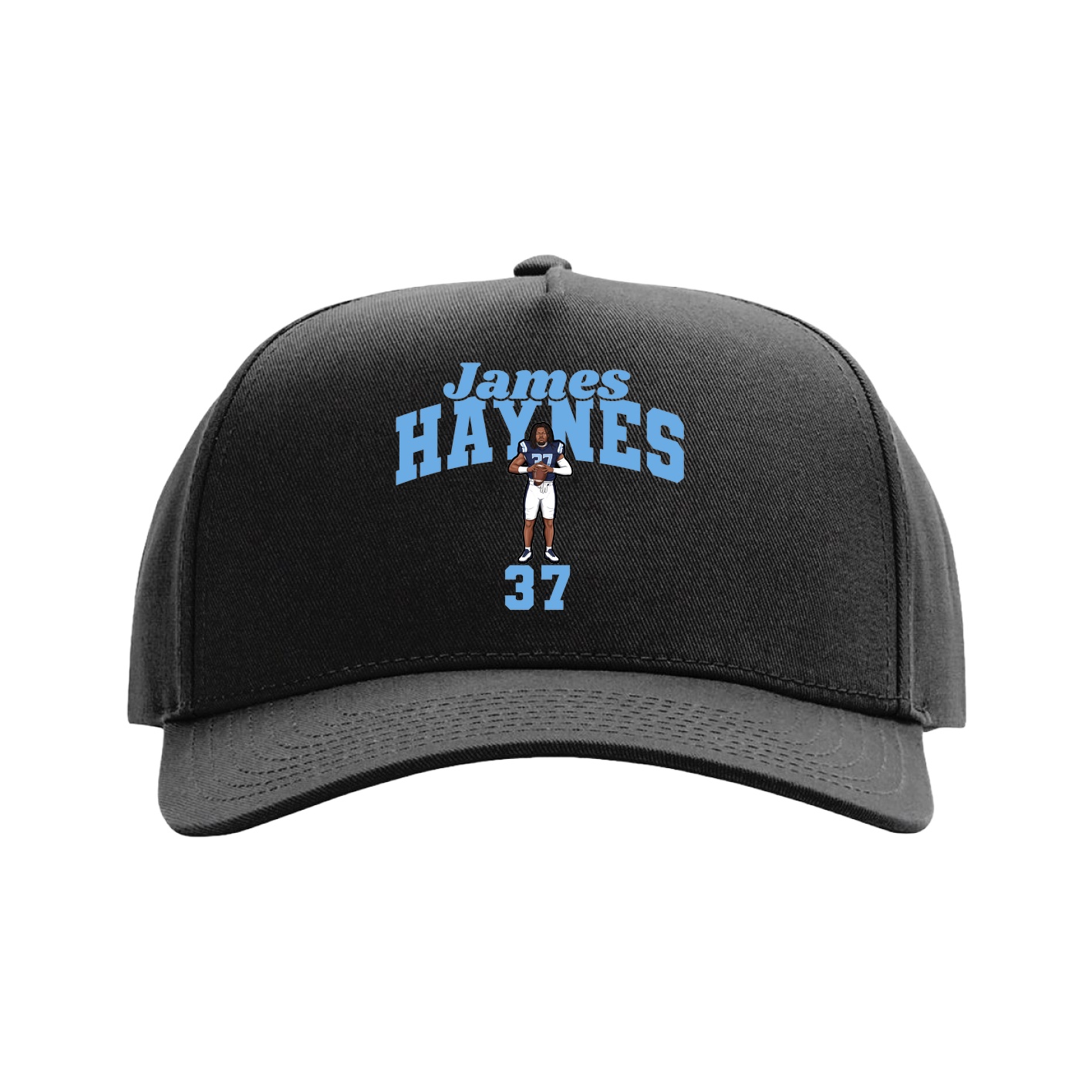 Full Fabric Five-Panel Champ Cap — Signature Arch in Black