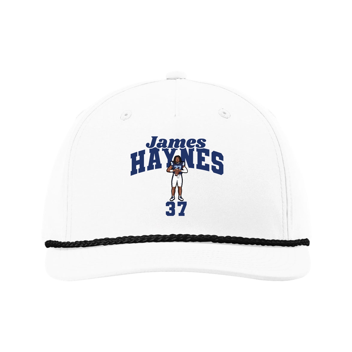 Five-Panel Classic Rope Cap — Signature Arch in White