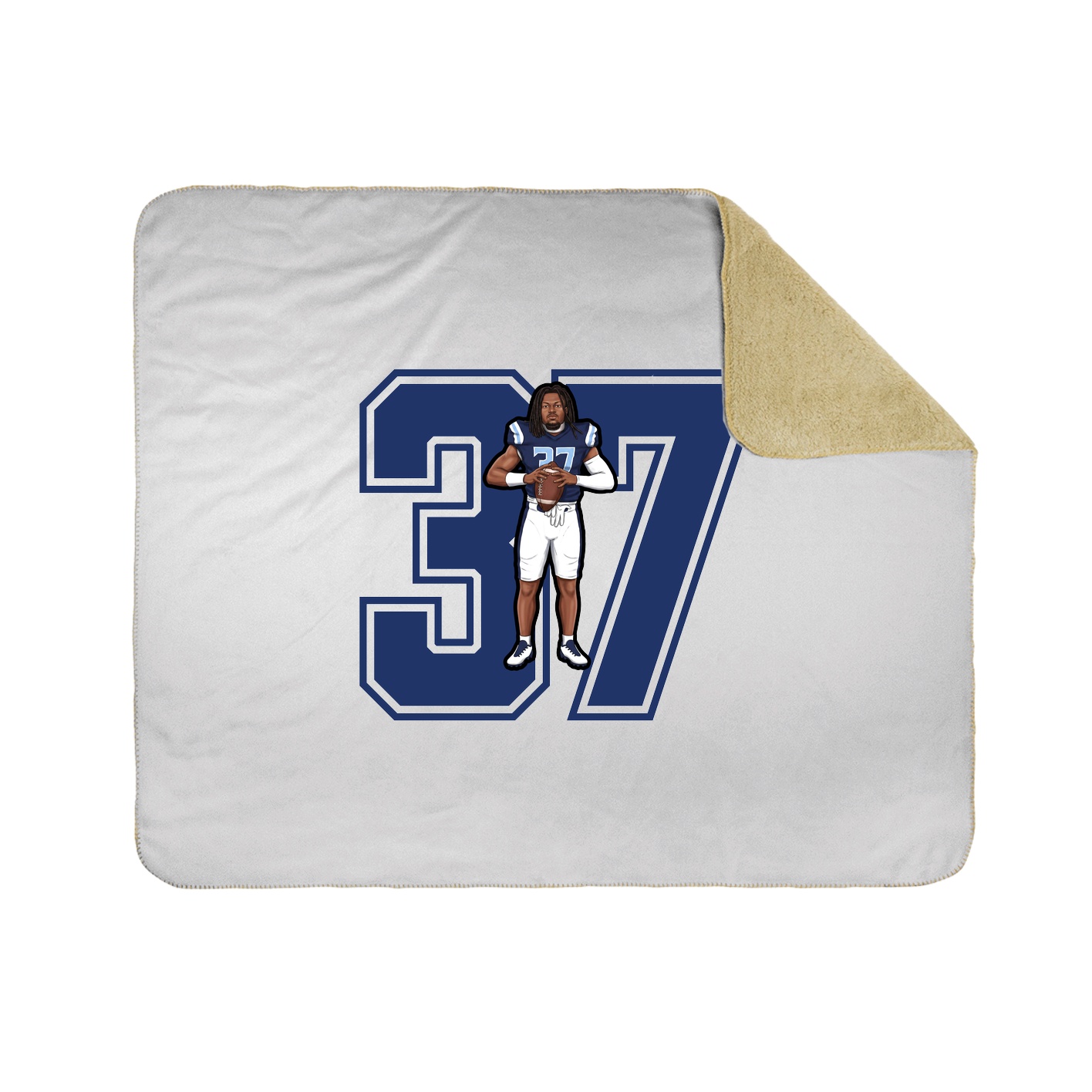 Throw Blanket — Number in White