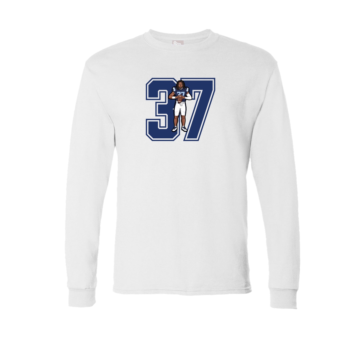 Long Sleeve Tee — Number in White