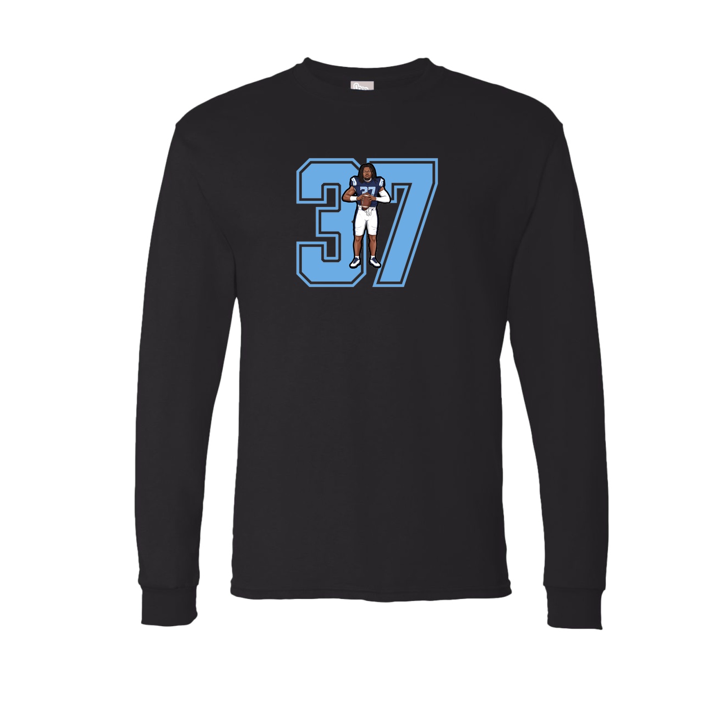 Long Sleeve Tee — Number in Black