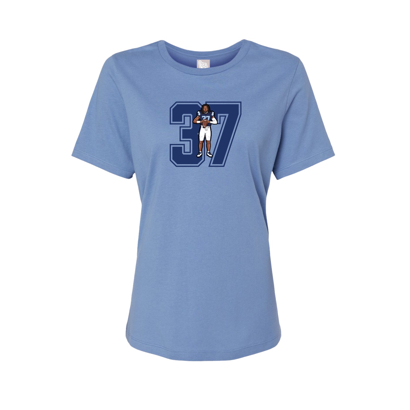 Womens Tee — Number in Powder Blue