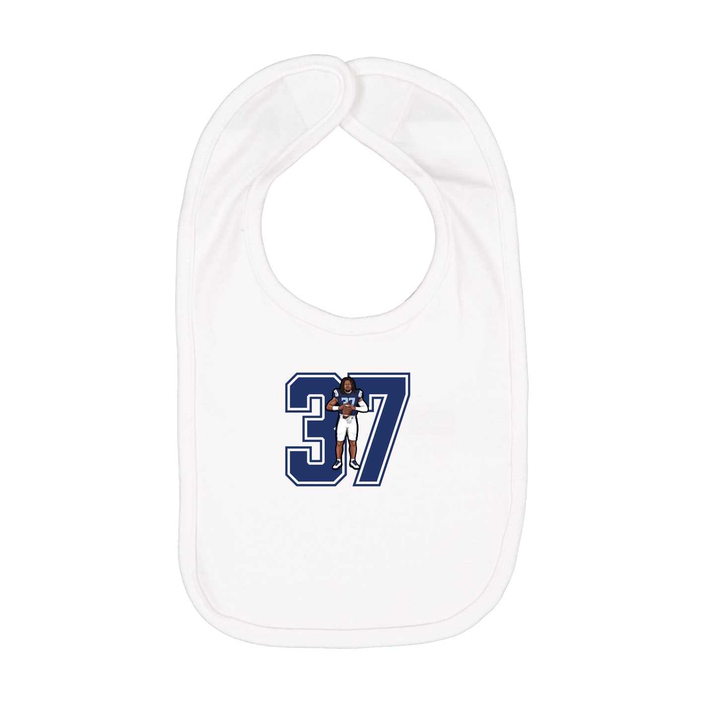 Infant Bib — Number in White