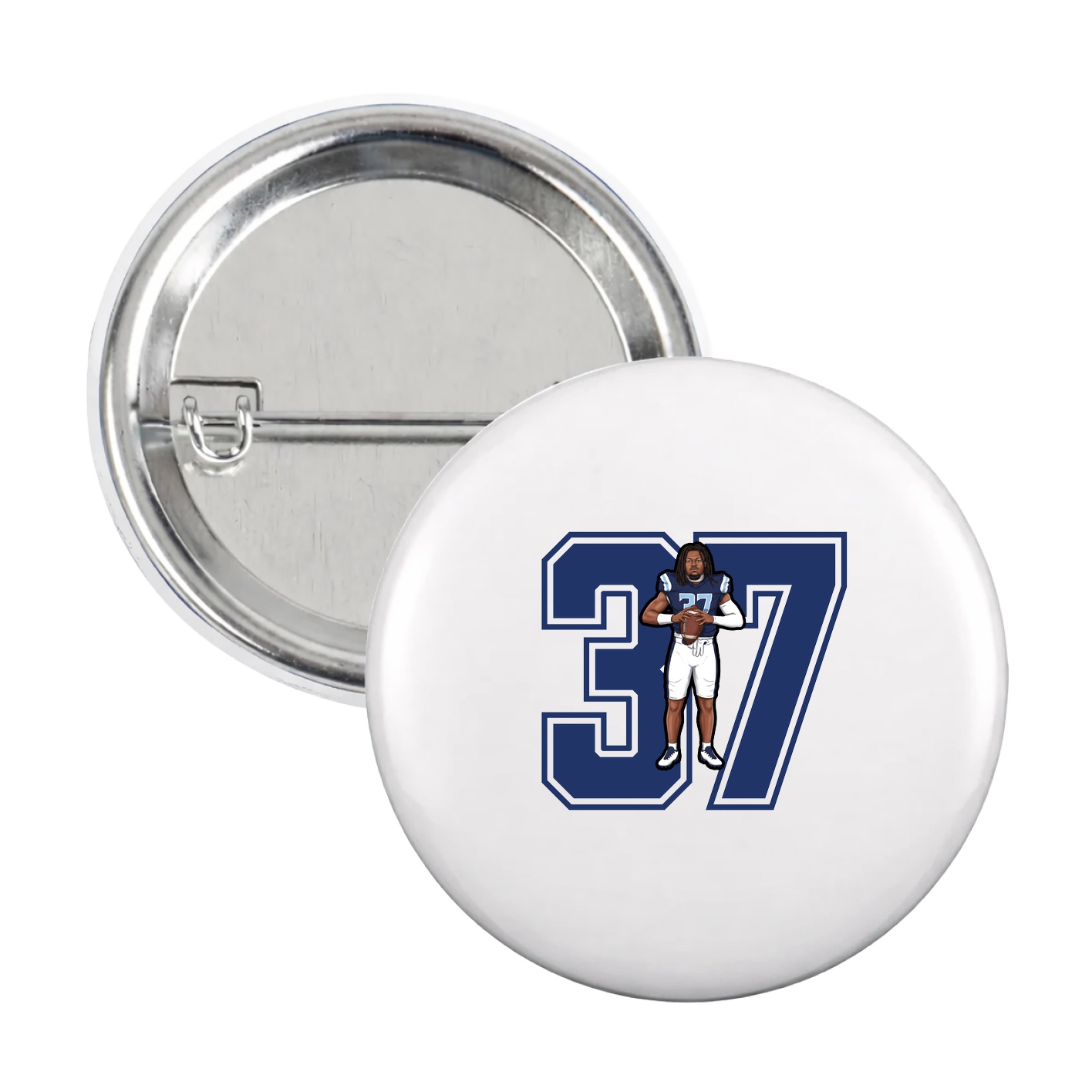 Game Day Button — Number in White