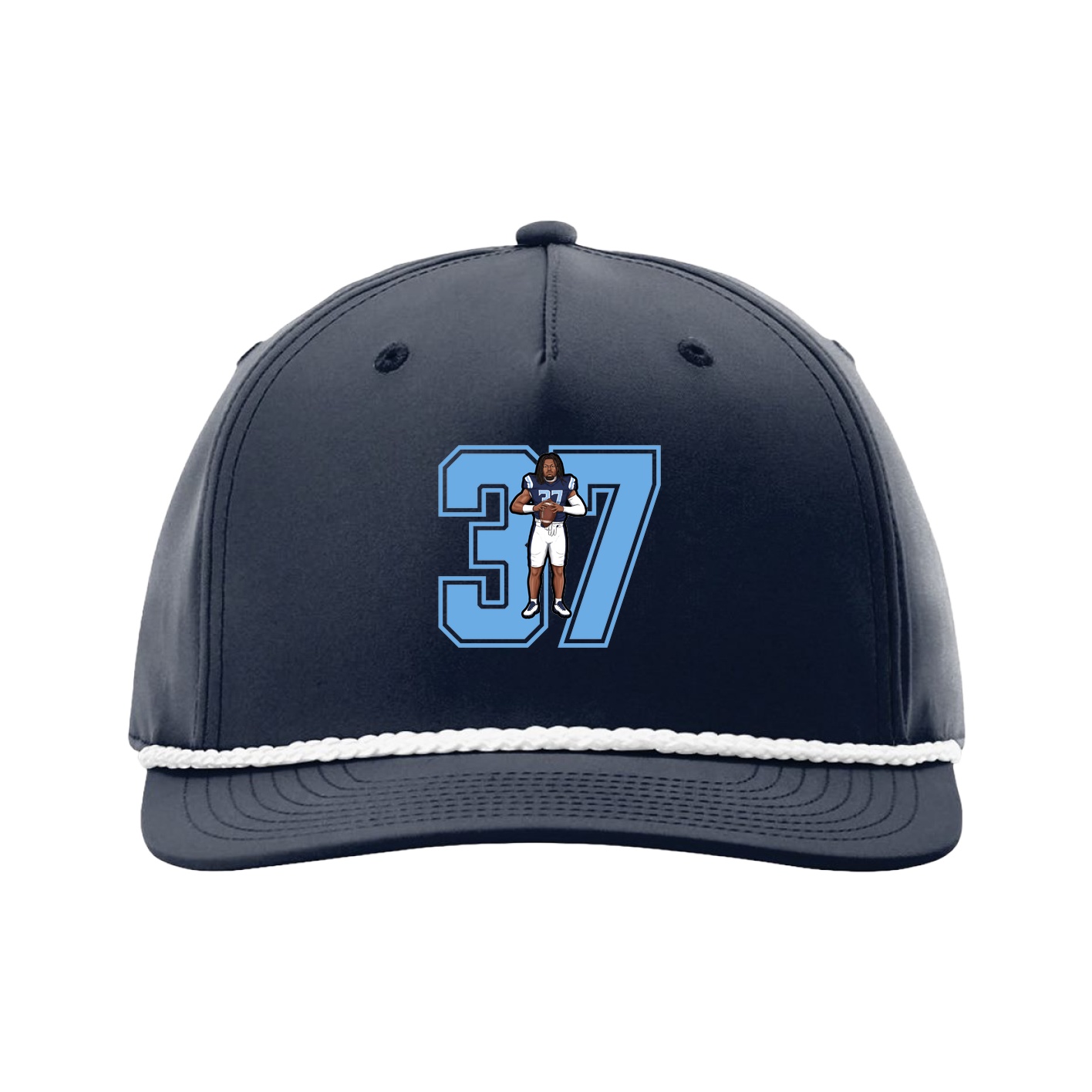 Five-Panel Classic Rope Cap — Number in Navy