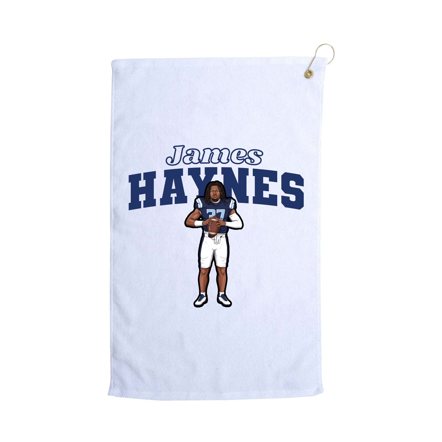Golf Towel — Name Arch in White