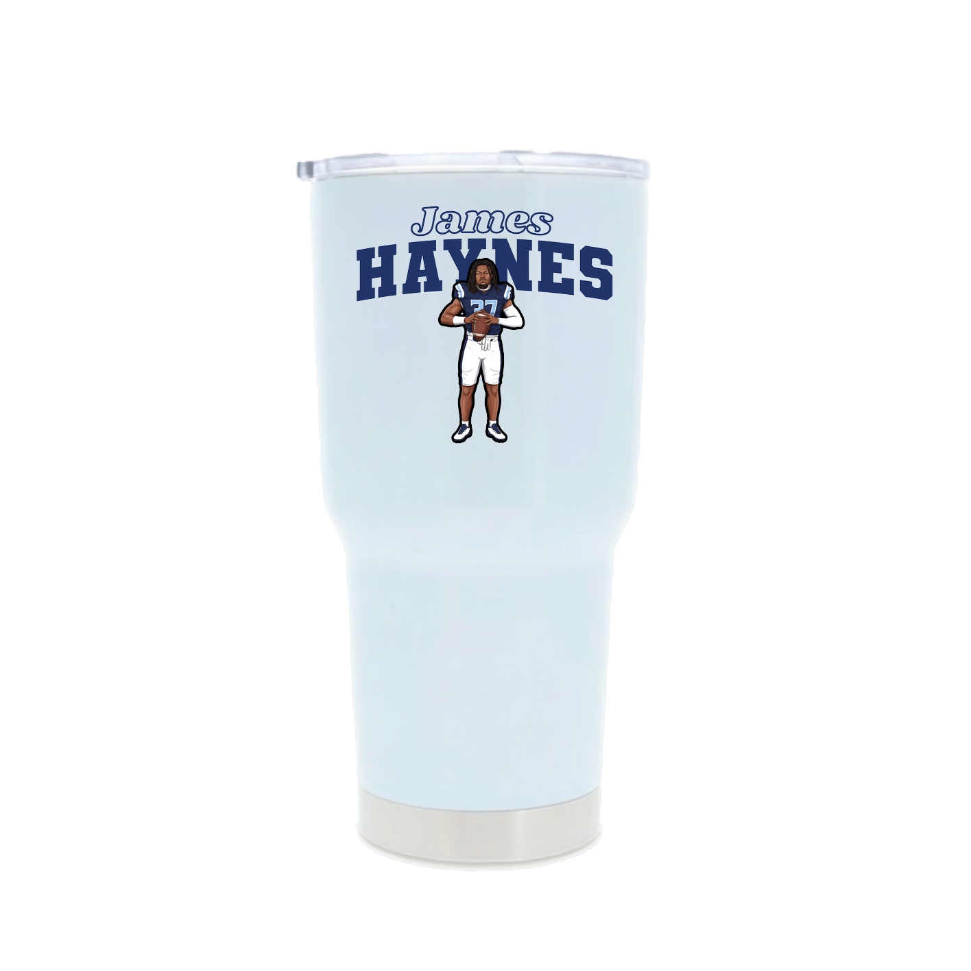 30oz Stainless Steel Tumbler — Name Arch in White