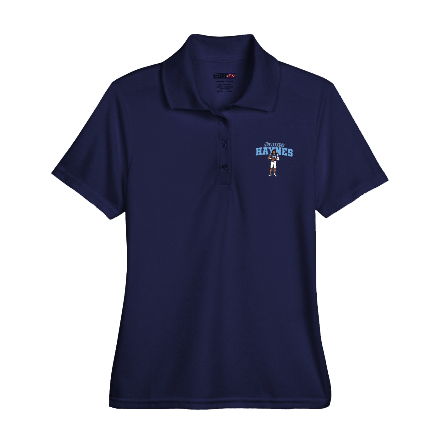 Womens Performance Polo — Name Arch in Navy