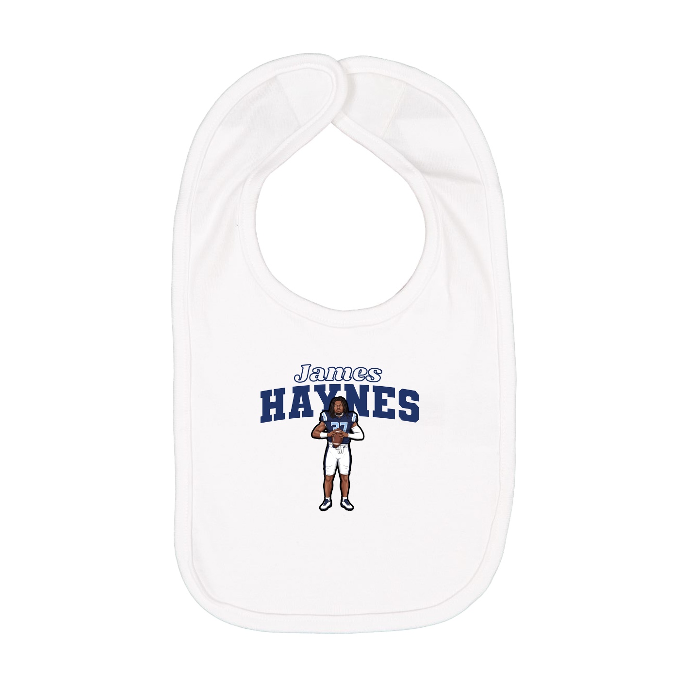 Infant Bib — Name Arch in White