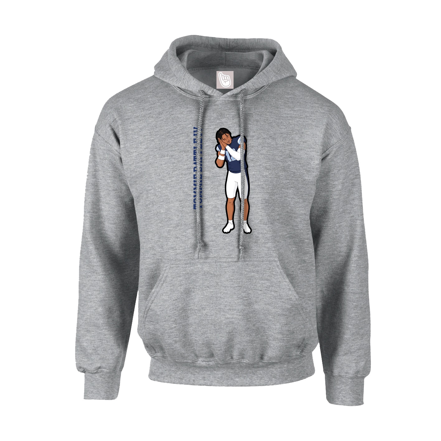 Youth Hoodie — Name Vertical in Grey