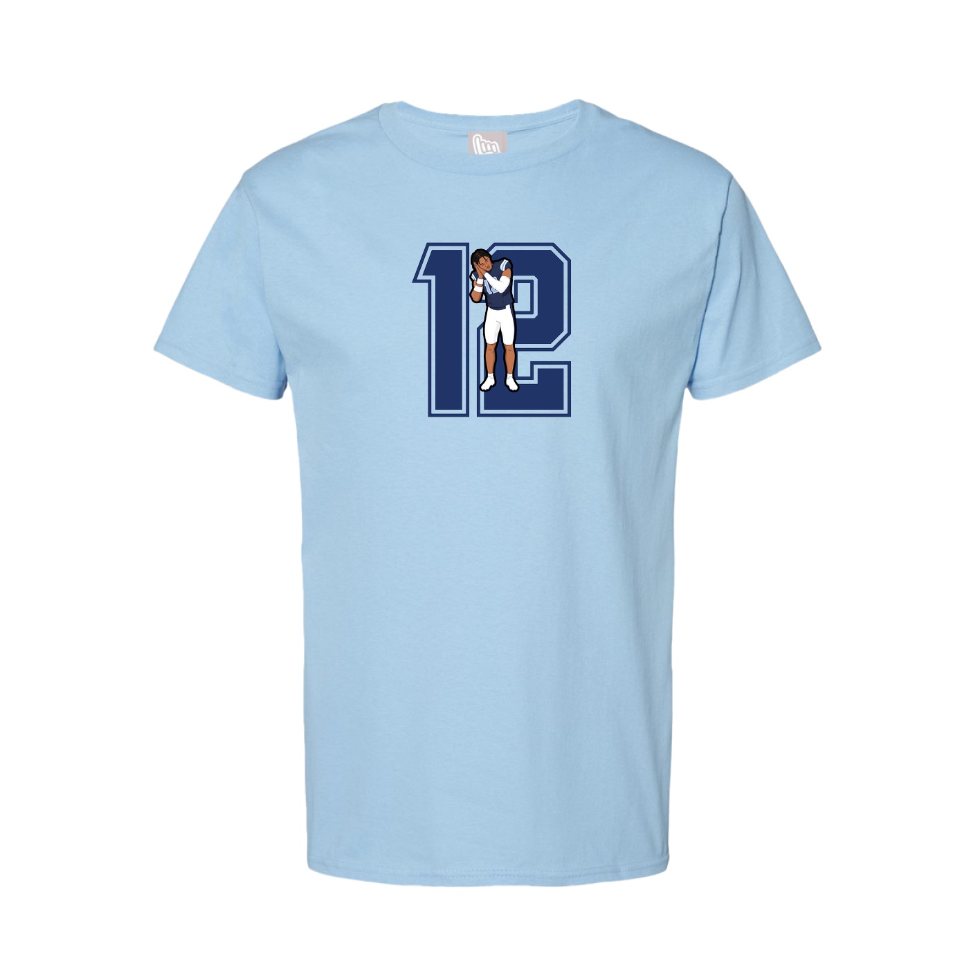 Youth Tee — Number in Light Blue