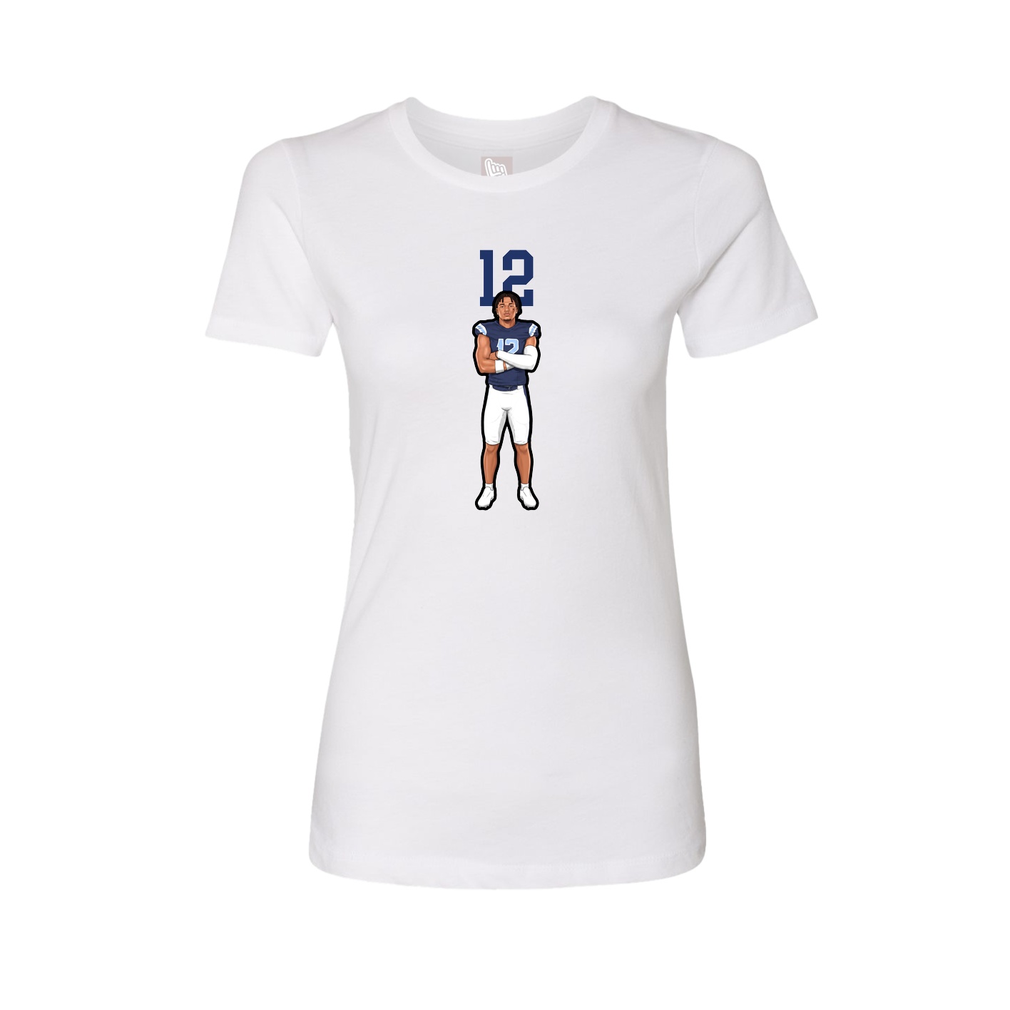 Fitted Women's Tee — Number Top in White