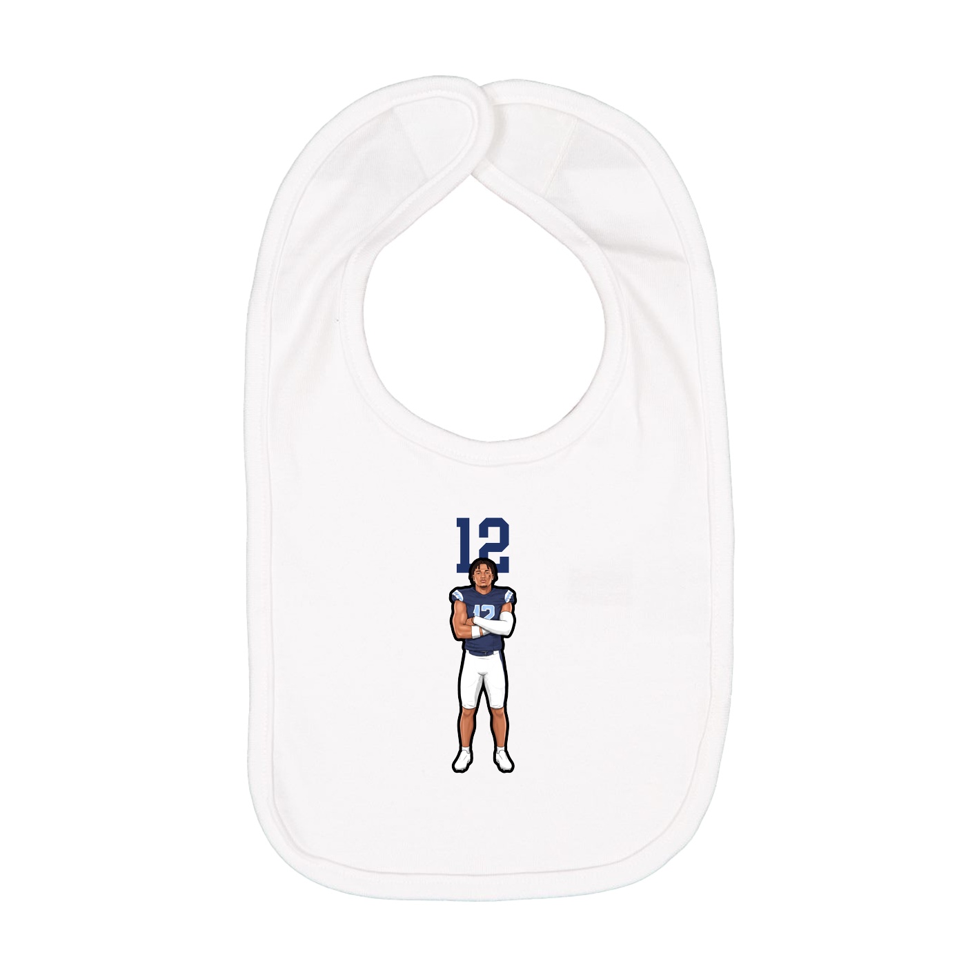 Infant Bib — Number Top in White