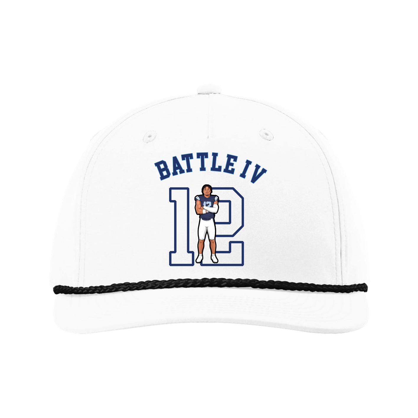 Five-Panel Classic Rope Cap — Shirsey Arch in White