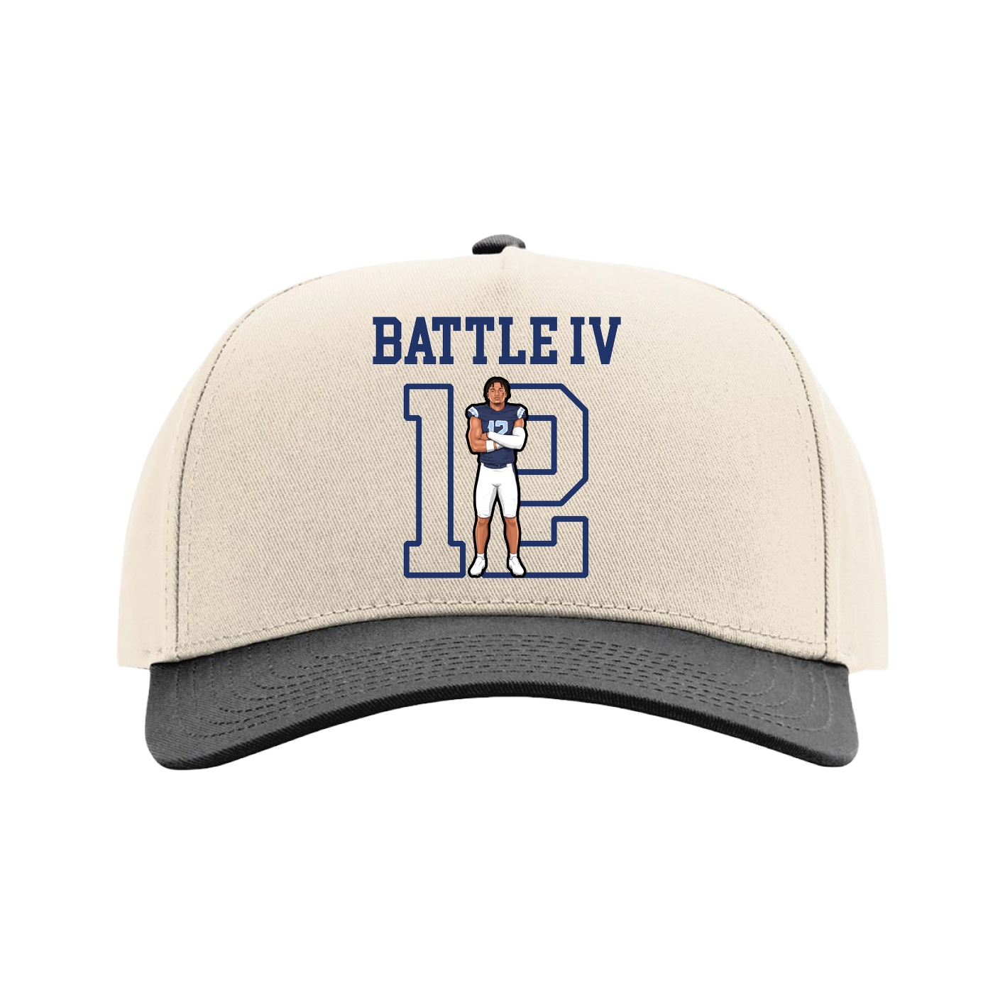 Full Fabric Five-Panel Champ Cap — Shirsey in Cream/Black